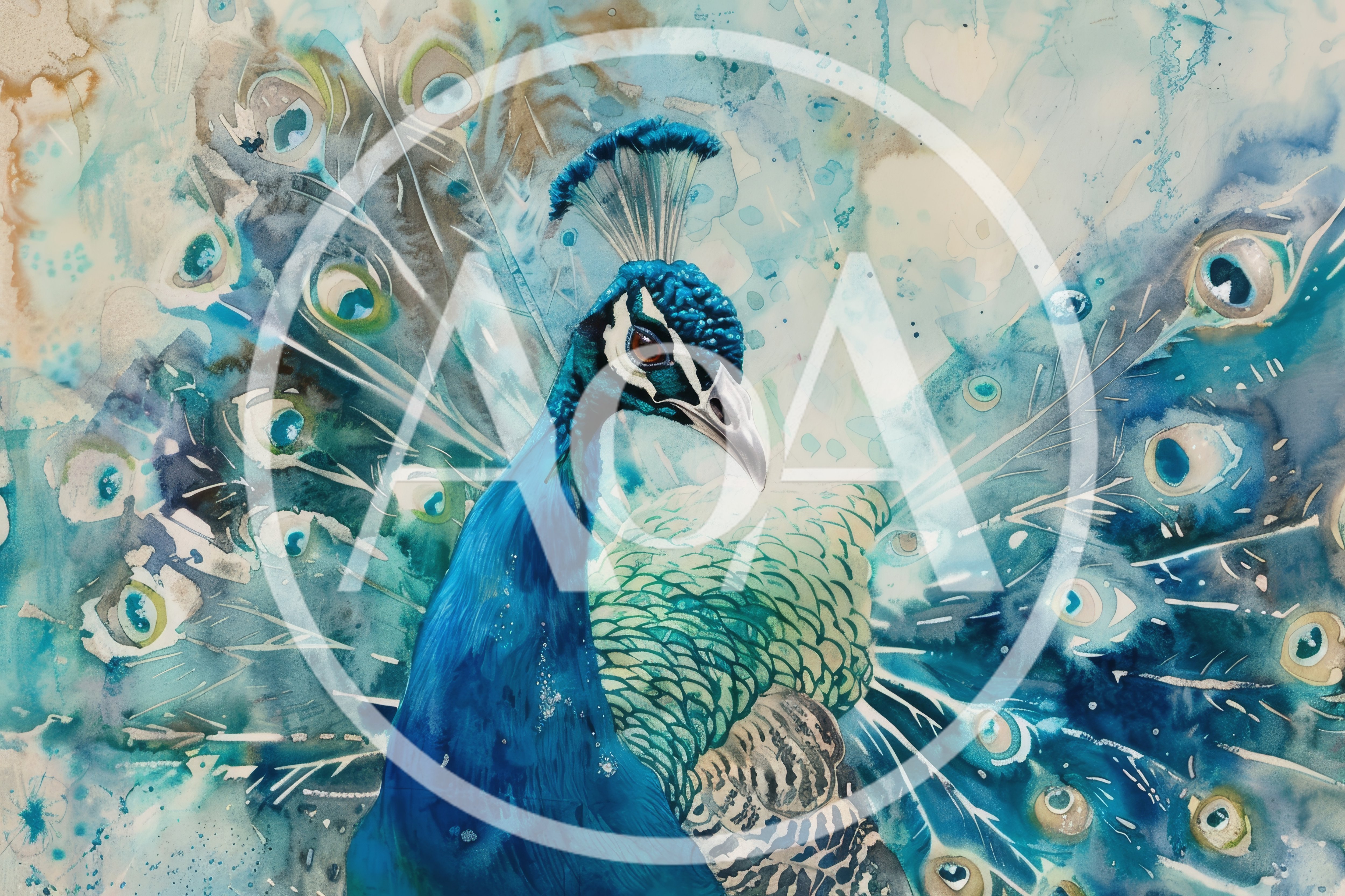 Watercolor Painting Of A Majestic Peacock