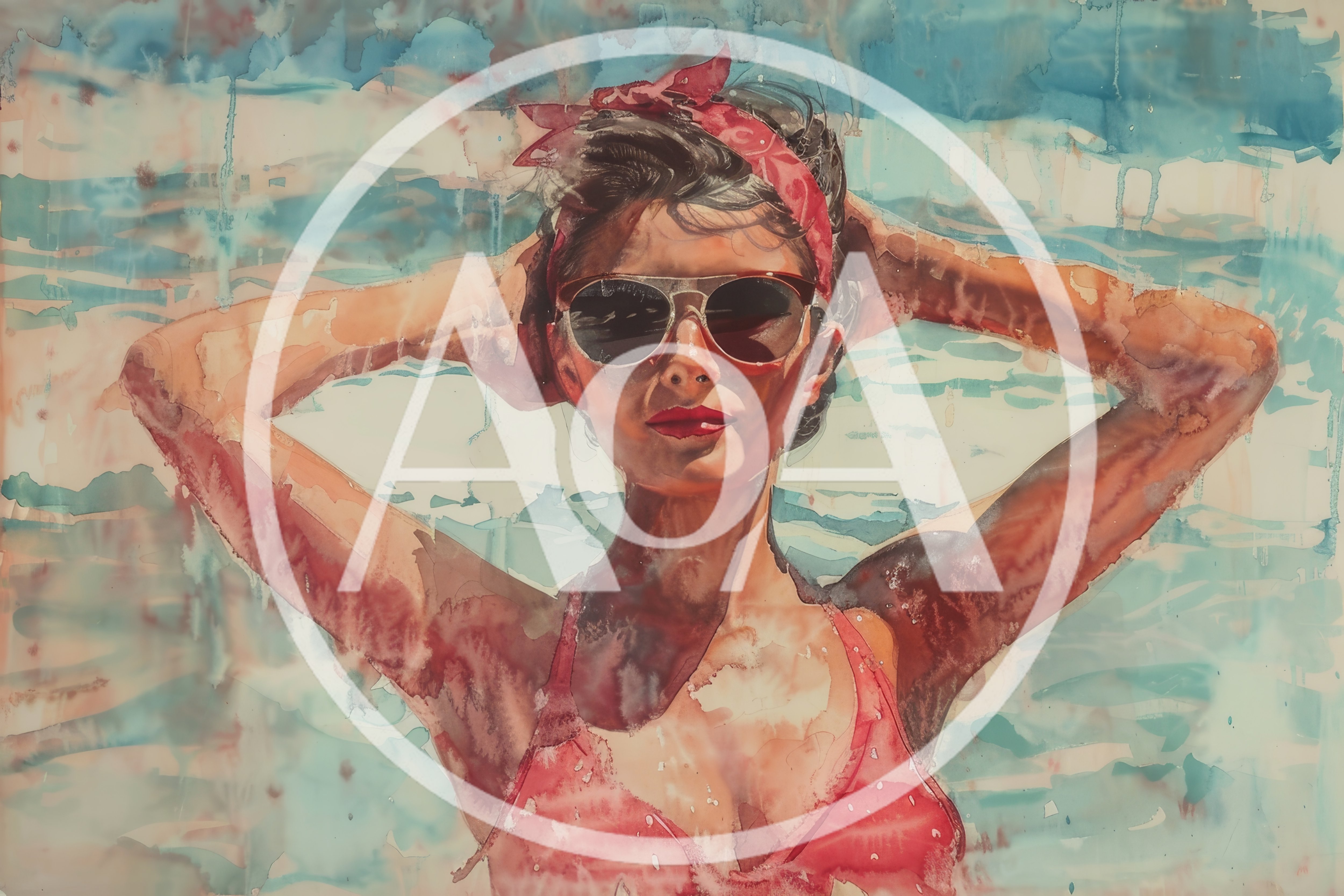 Watercolor Illustration Of A Woman In A Bikini