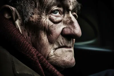 Close Up Portrait Of An Elderly Man
