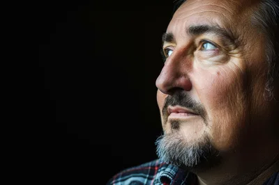 Portrait Of A Mature Man Looking Upwards