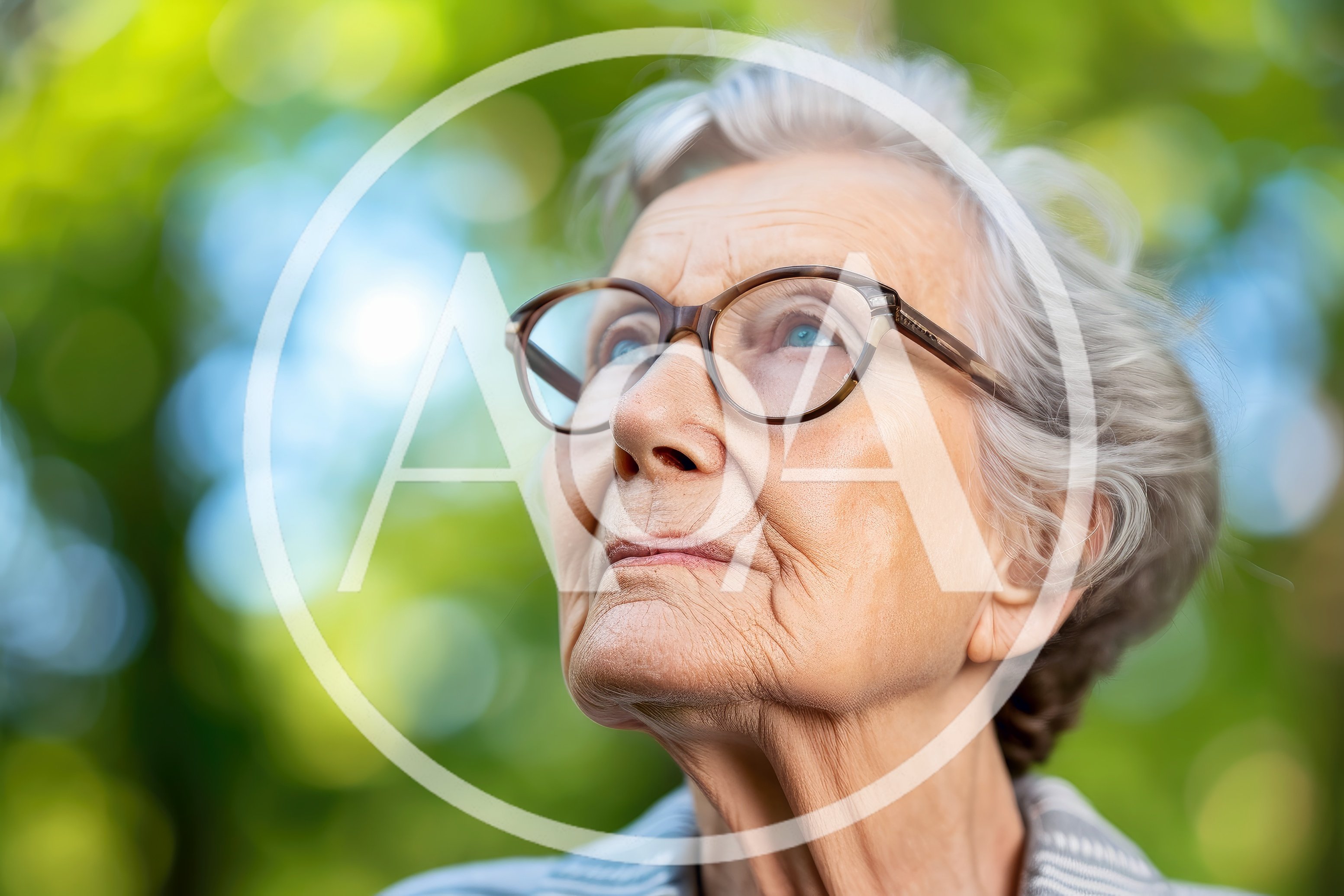 Portrait Of An Elderly Woman Looking Upwards