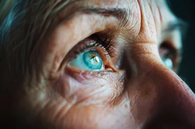 Extreme Close Up Of An Elderly Person Eye