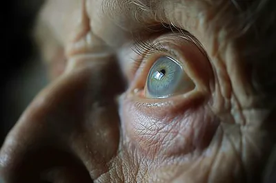Extreme Close Up Of An Elderly Person Eye