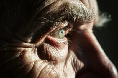 Extreme Close Up Of An Elderly Person Eye