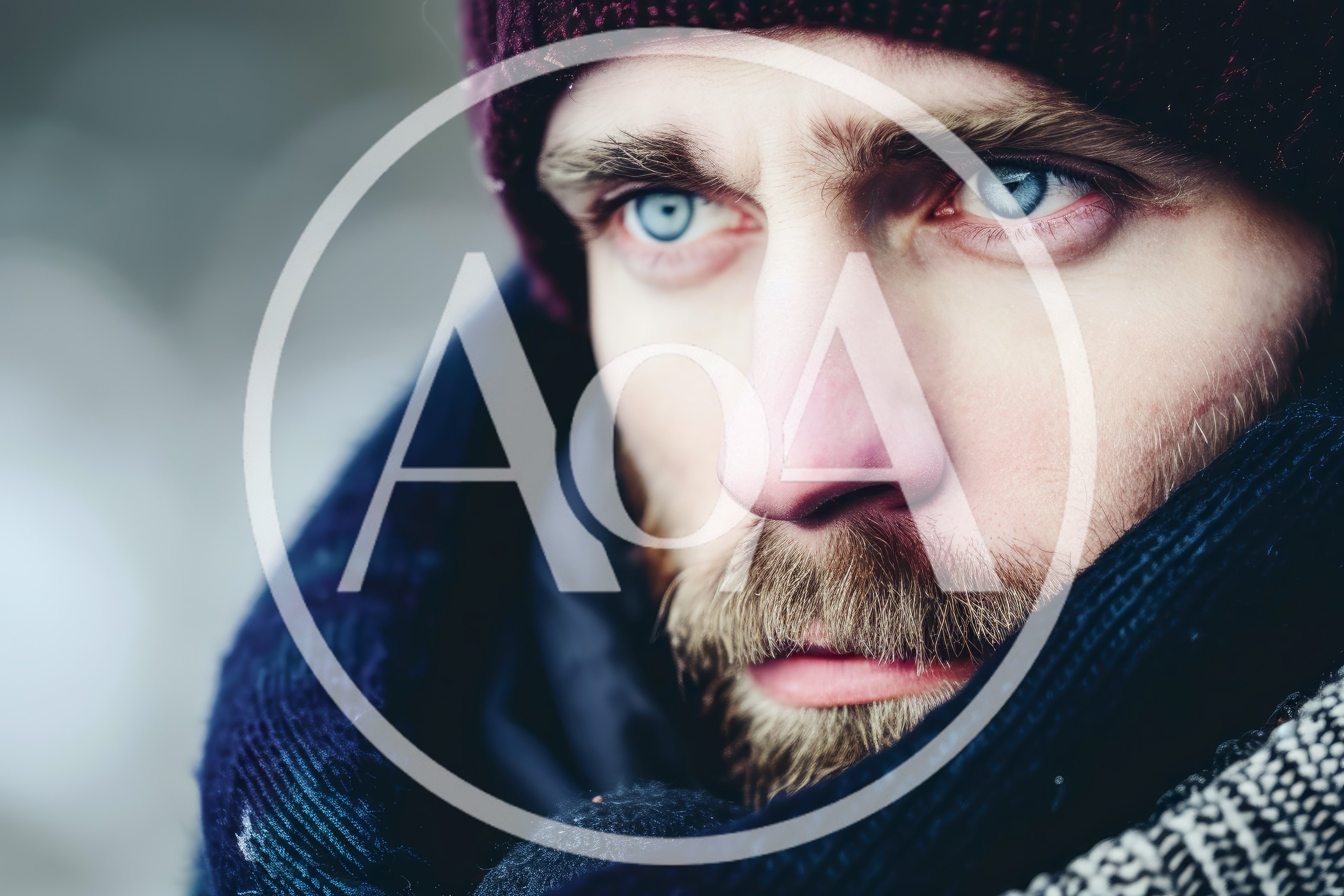 Close Up Portrait Of A Man In Winter Clothing