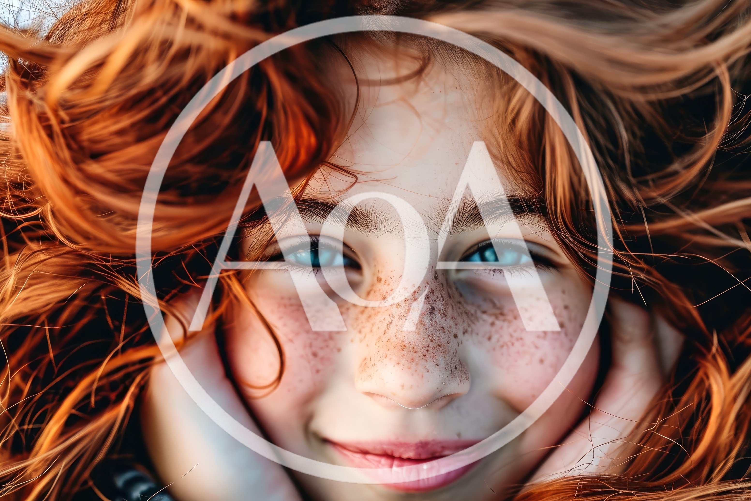 Close Up Portrait Of A Young Girl With Red Hair