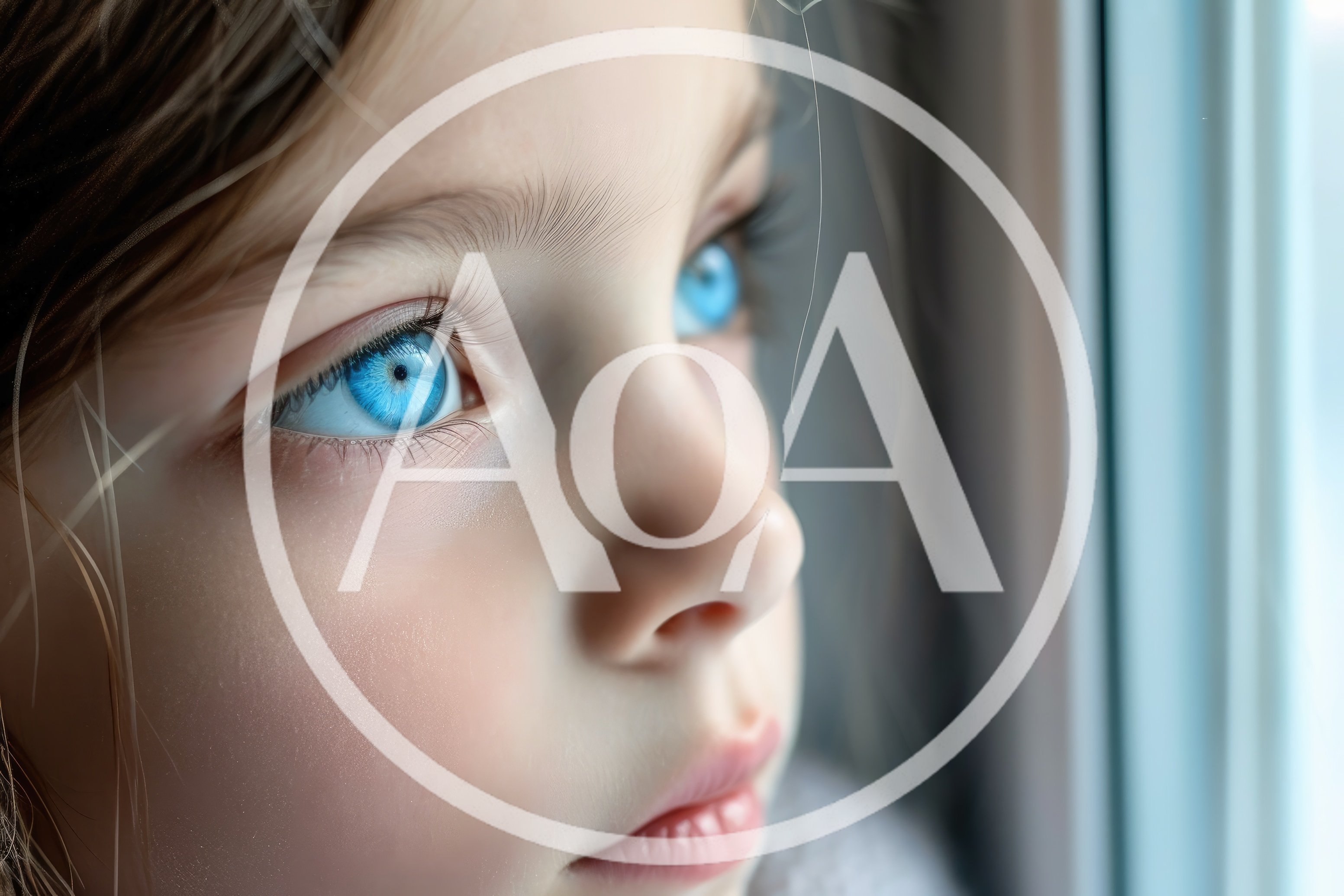 Close Up Portrait Of A Young Girl With Blue Eyes