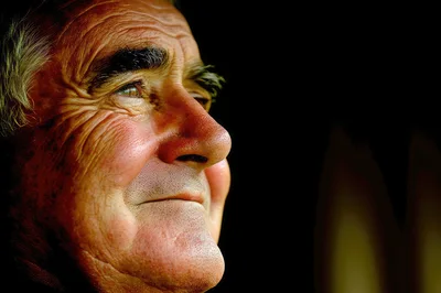 Close Up Portrait Of An Elderly Man Profile