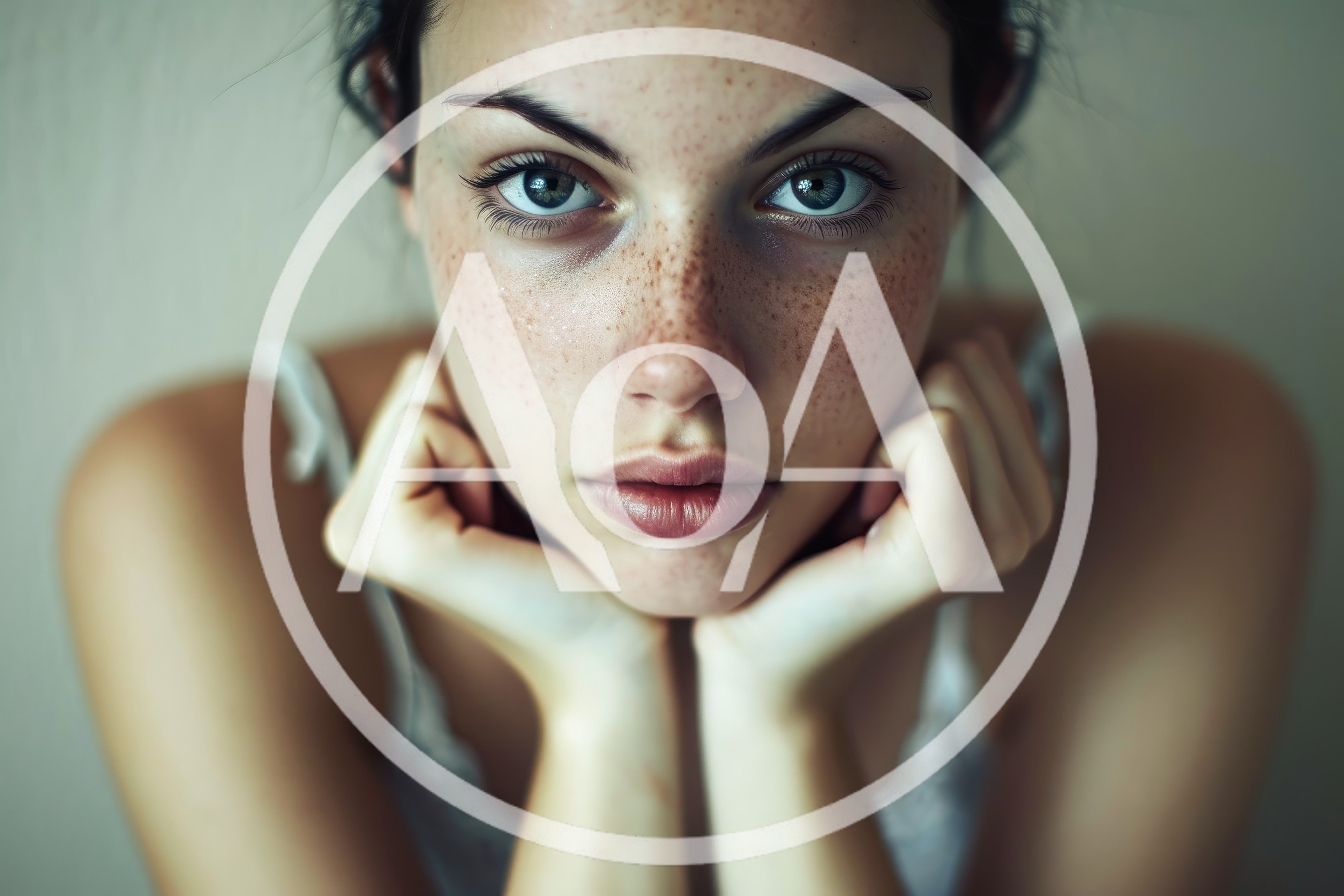 Portrait Of A Young Woman With Freckles