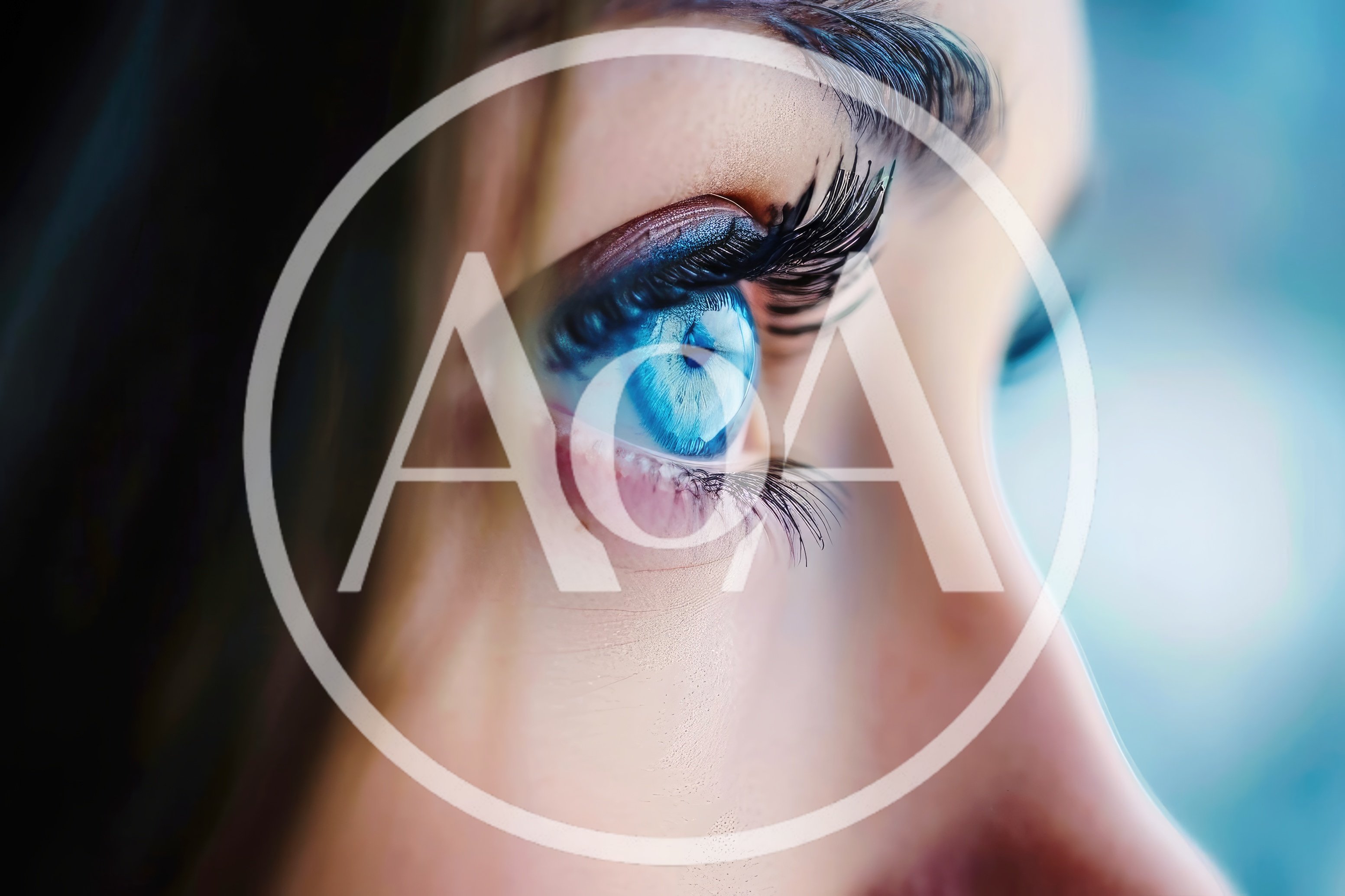 Extreme Close Up Of A Woman's Bright Blue Eye