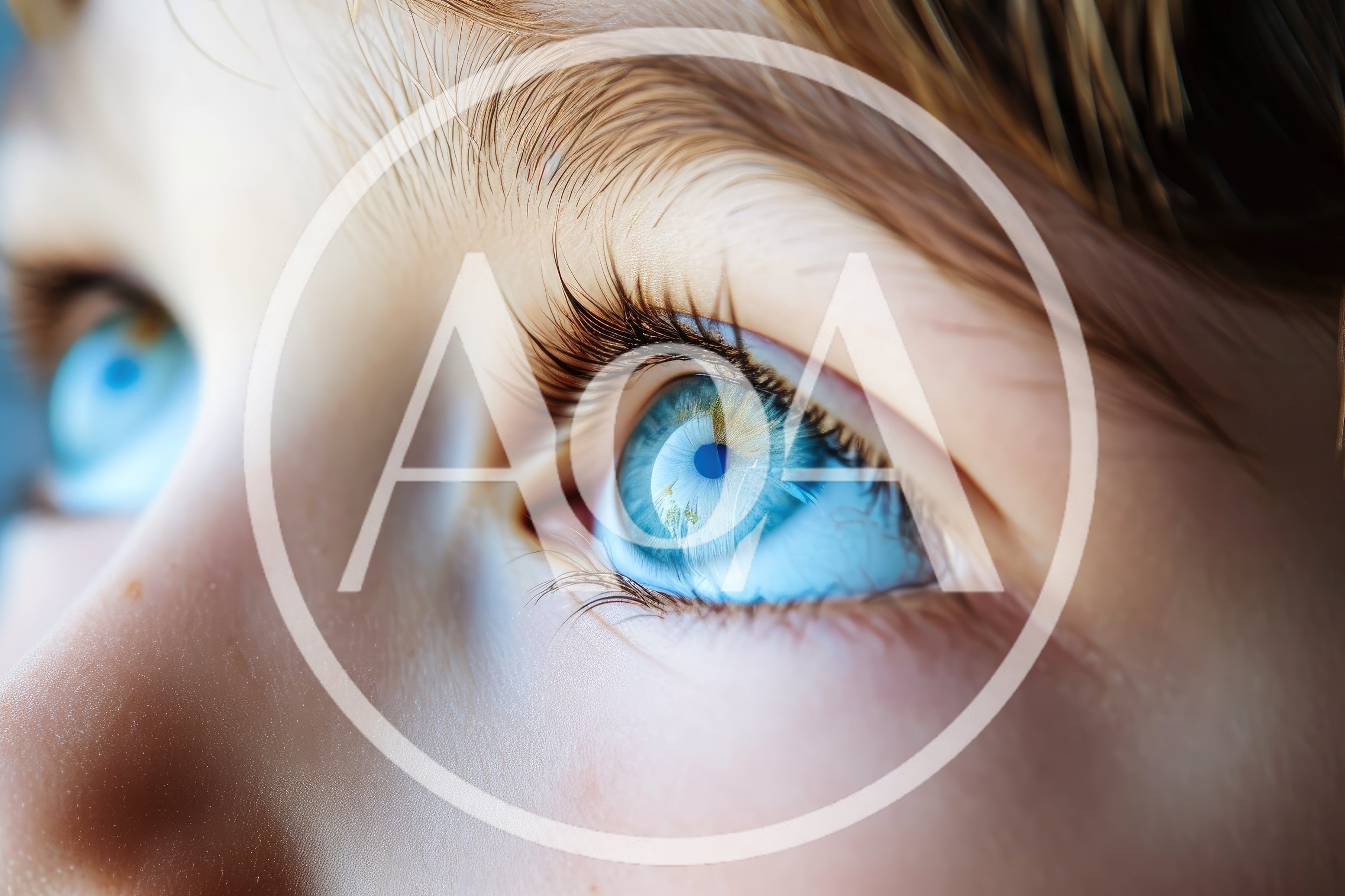Extreme Close Up Of A Child's Bright Blue Eye