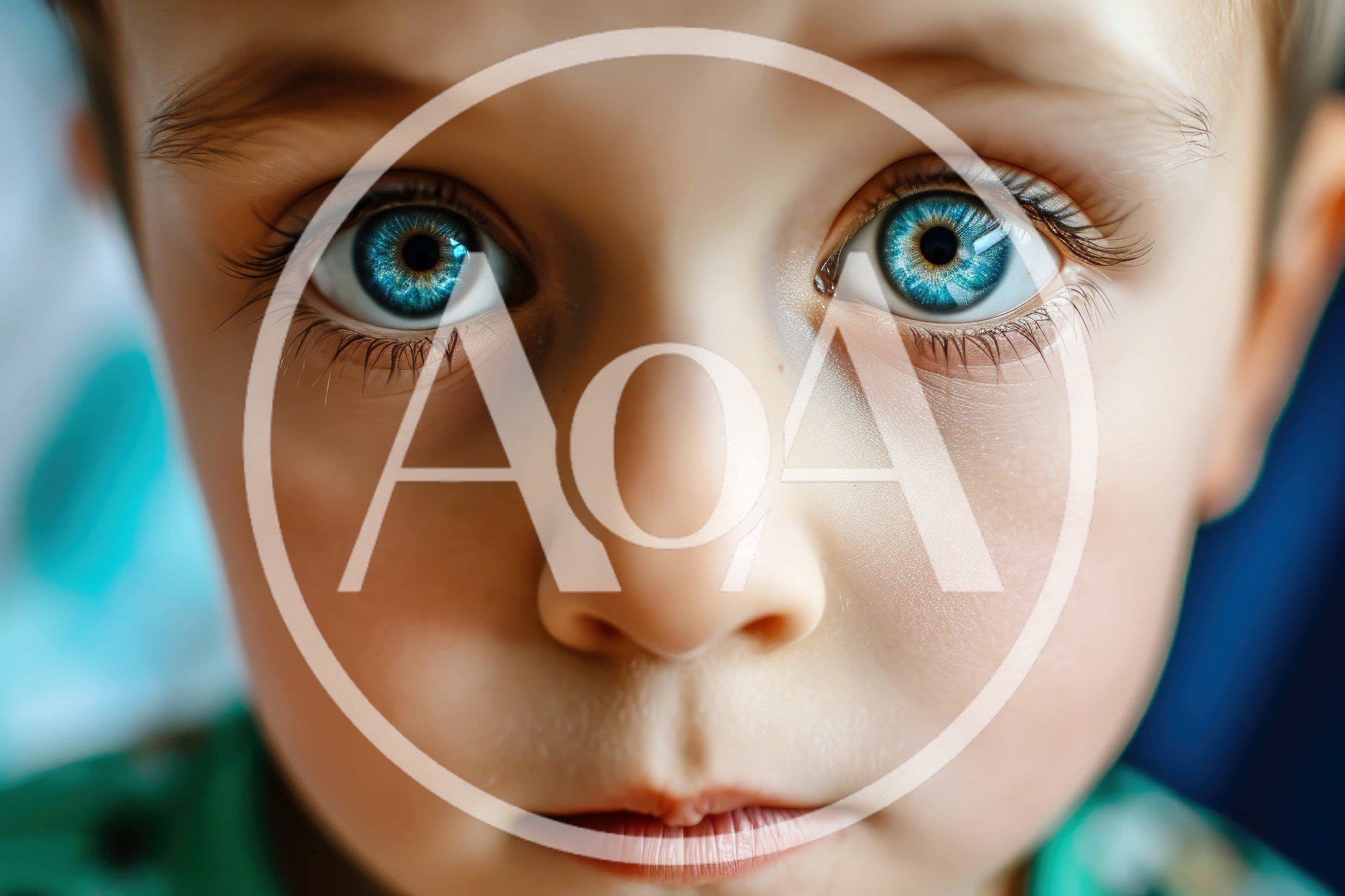 Close Up Portrait Of A Young Child With Blue Eyes