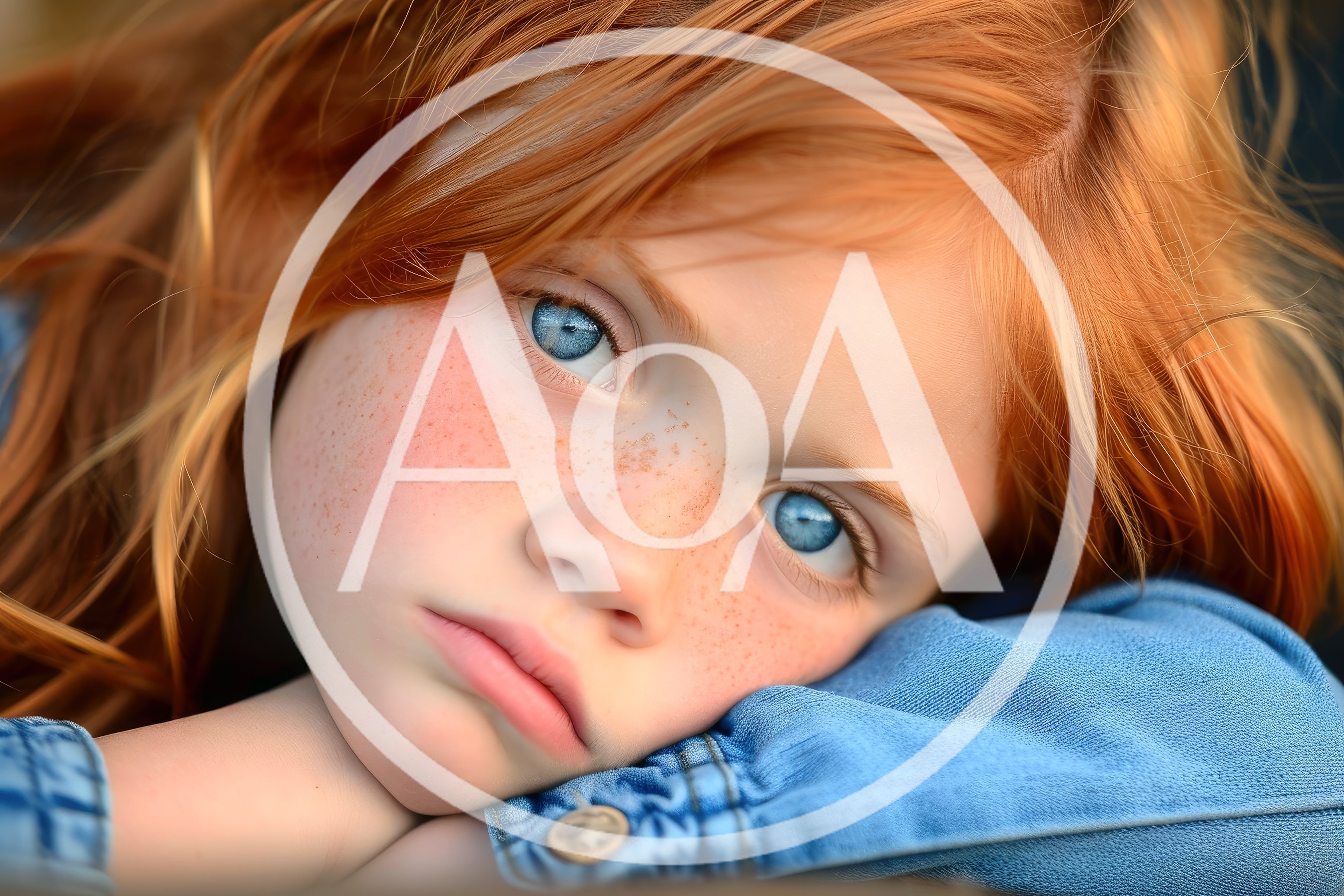 Close Up Portrait Of A Young Girl With Red Hair