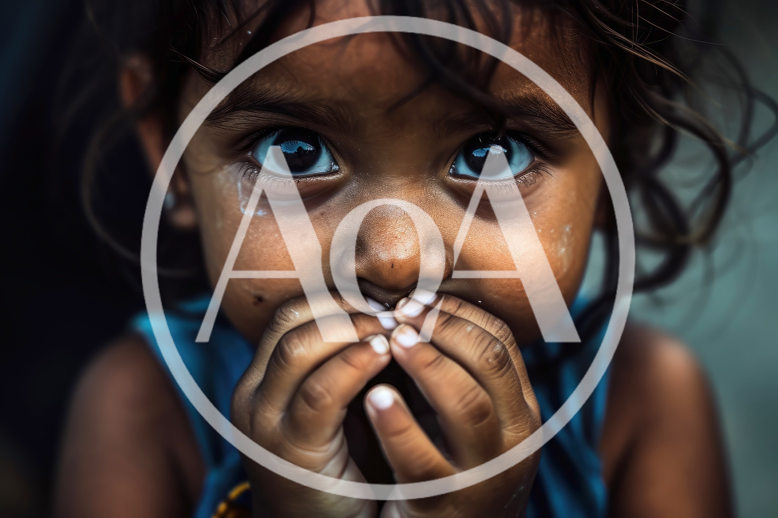 Close Up Portrait Of A Young Girl With Expressive Eyes