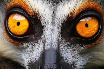 Extreme Close Up Of A Ring Tailed Lemur Eye