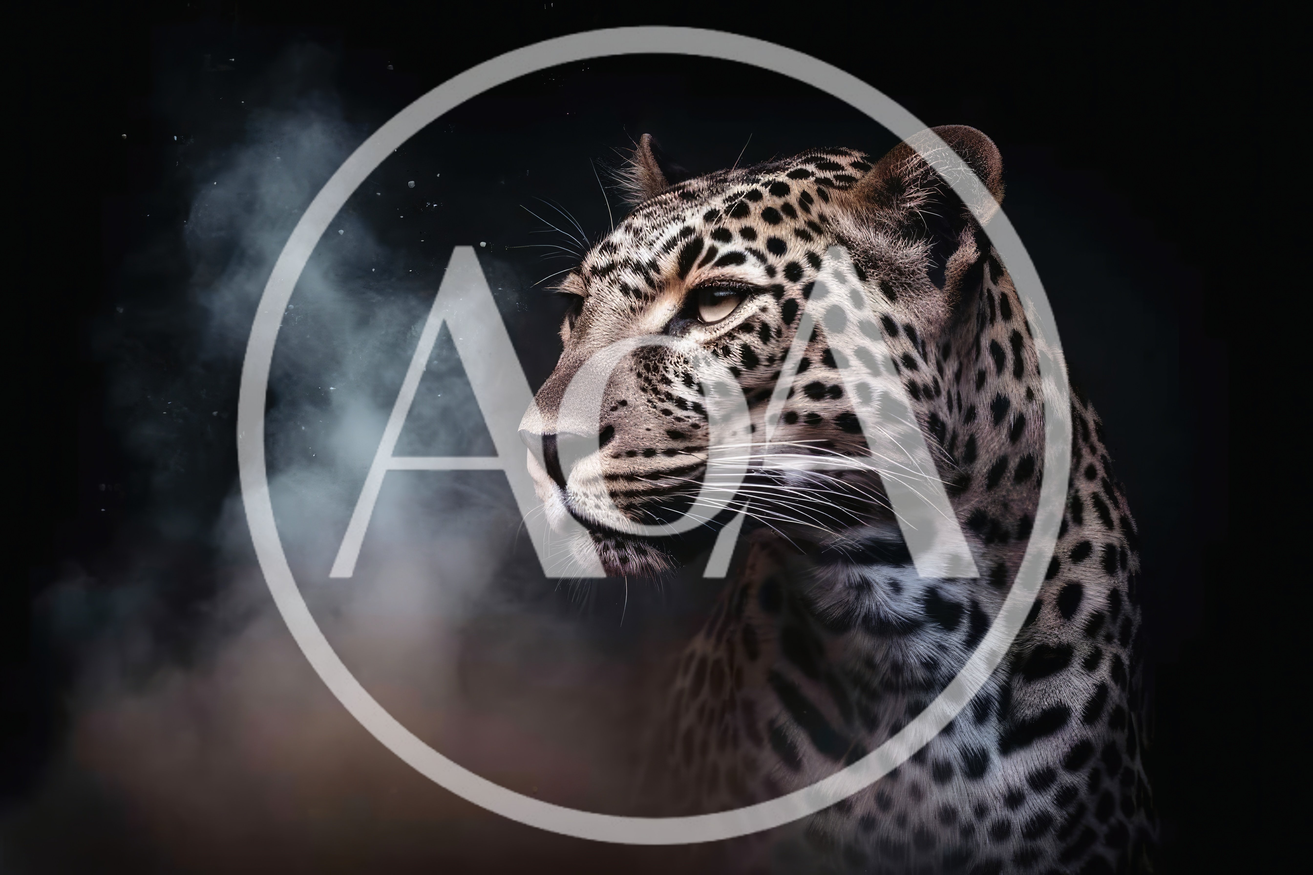 Majestic Leopard Portrait With Atmospheric Smoke Effect