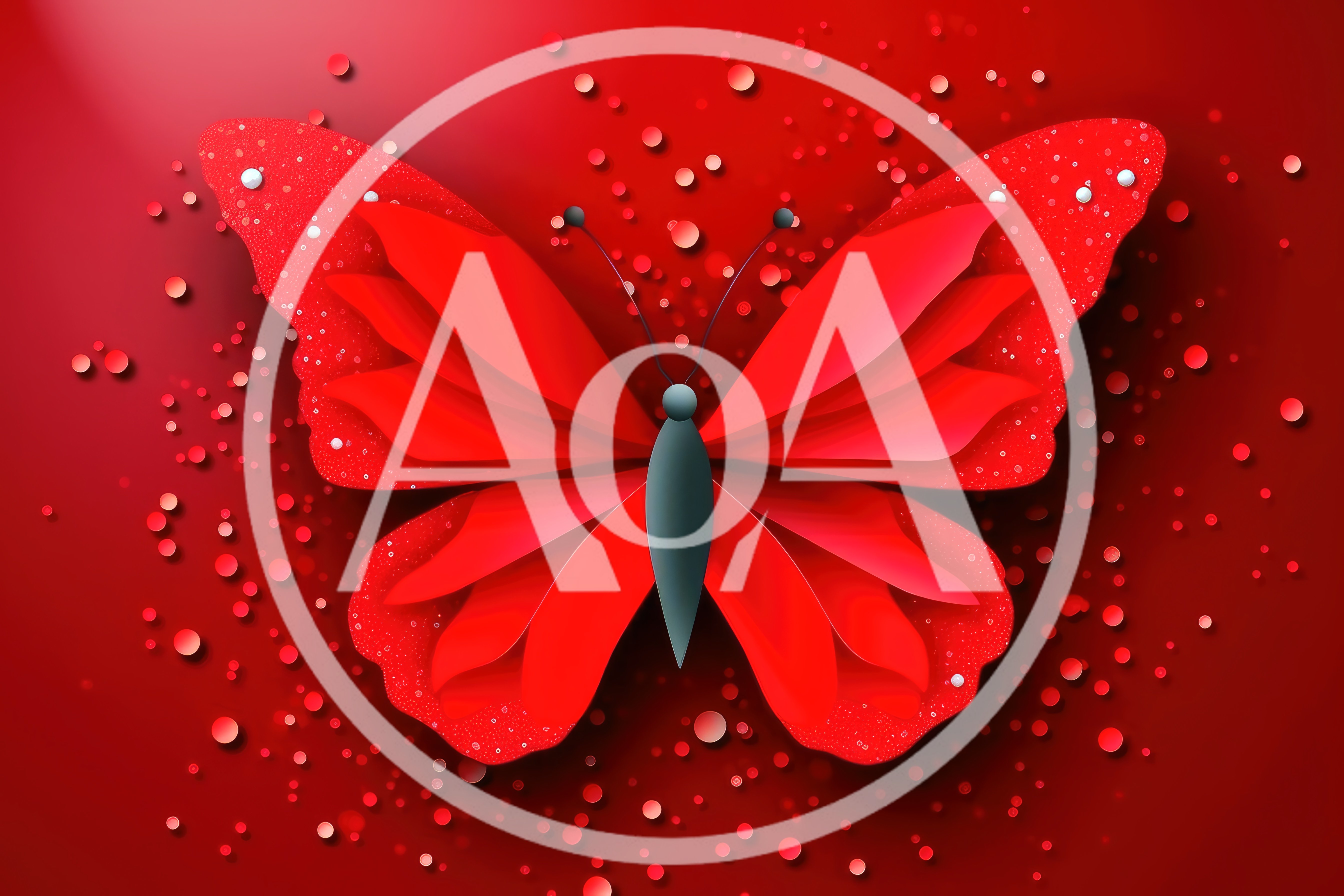 Red Paper Cutout Butterfly With Glittering Confetti