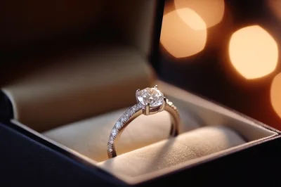Diamond Engagement Ring Inside A Luxury Jewelry Box