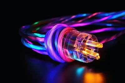 Glowing Neon Power Plug With Colorful Twisted Cables