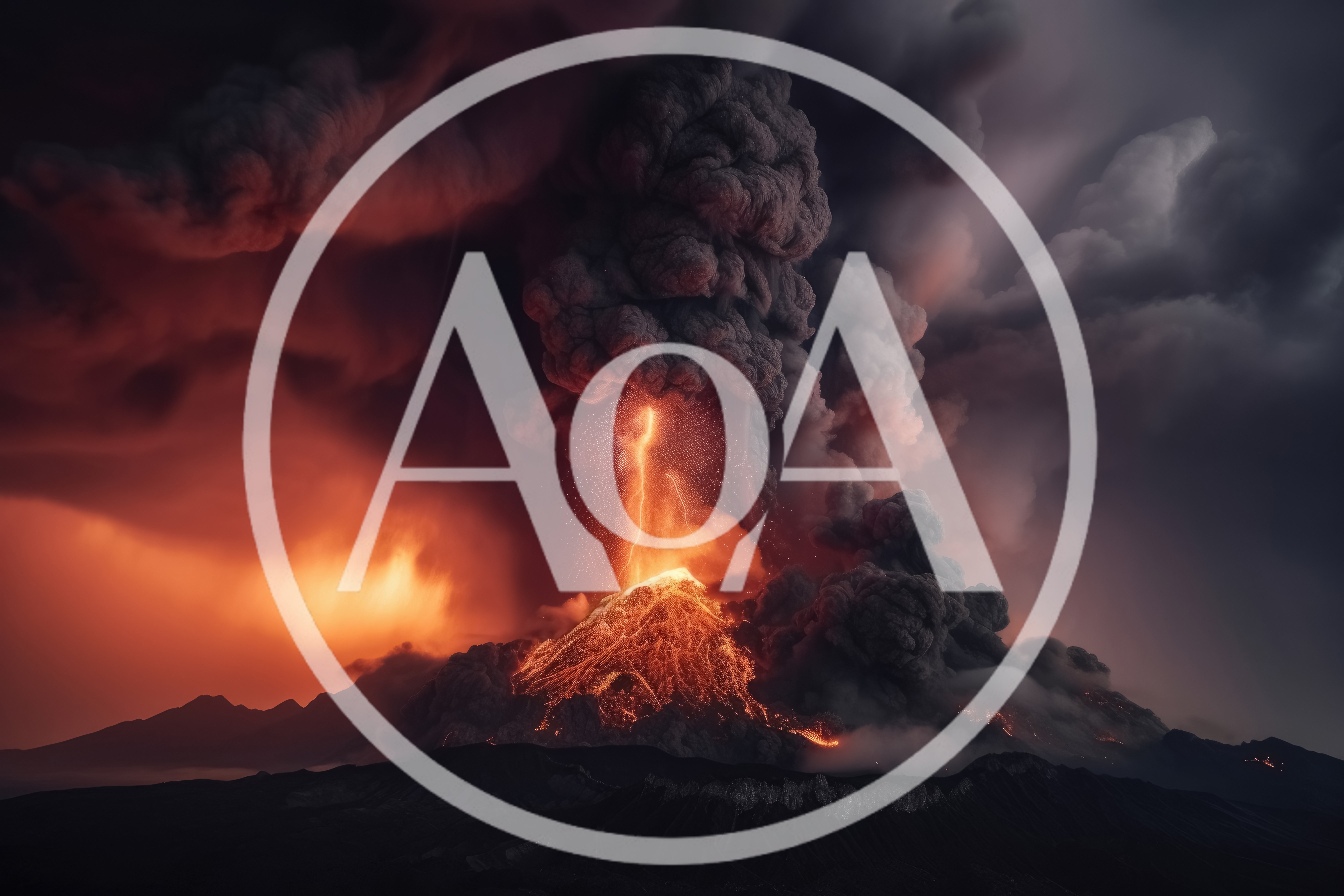 Volcanic Eruption With Lightning And Ash Clouds