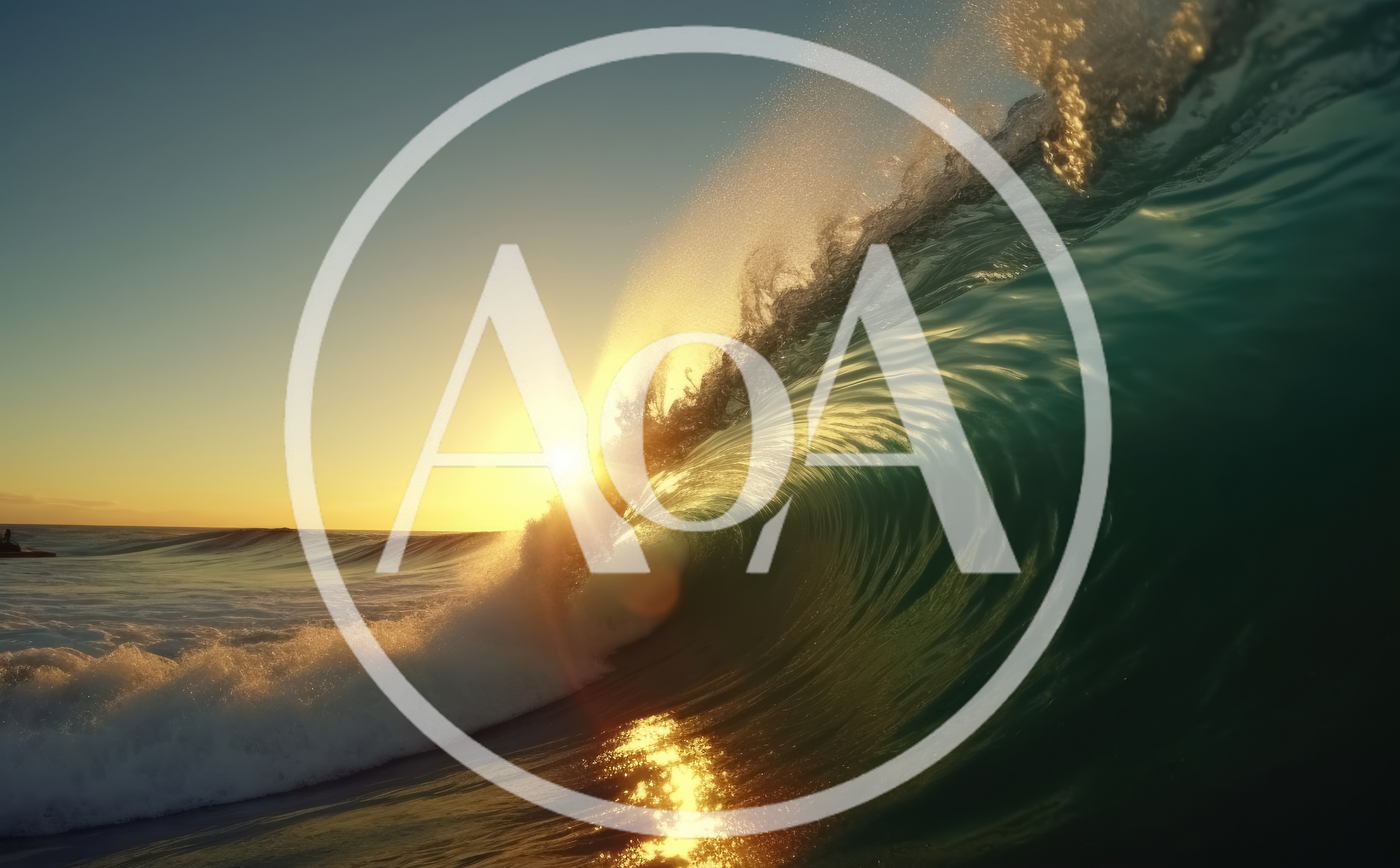 Golden Hour Ocean Wave Breaking At Sunset