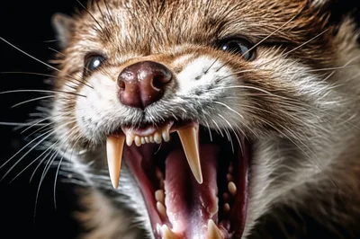 Close Up Of An Aggressive Fox Snarling