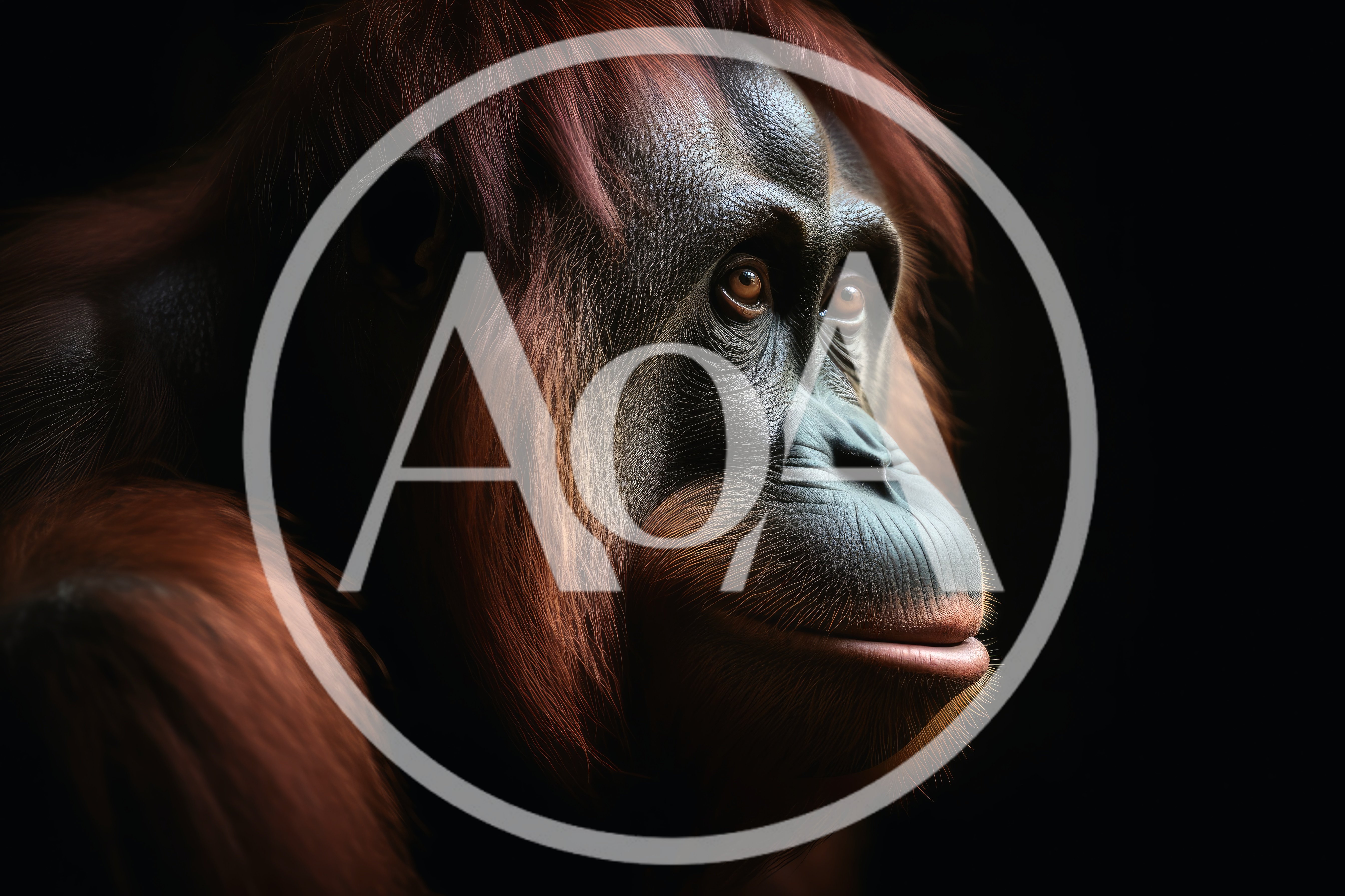 Close Up Portrait Of An Orangutan