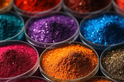 Assorted Colors Of Cosmetic Glitter Pigment Powder