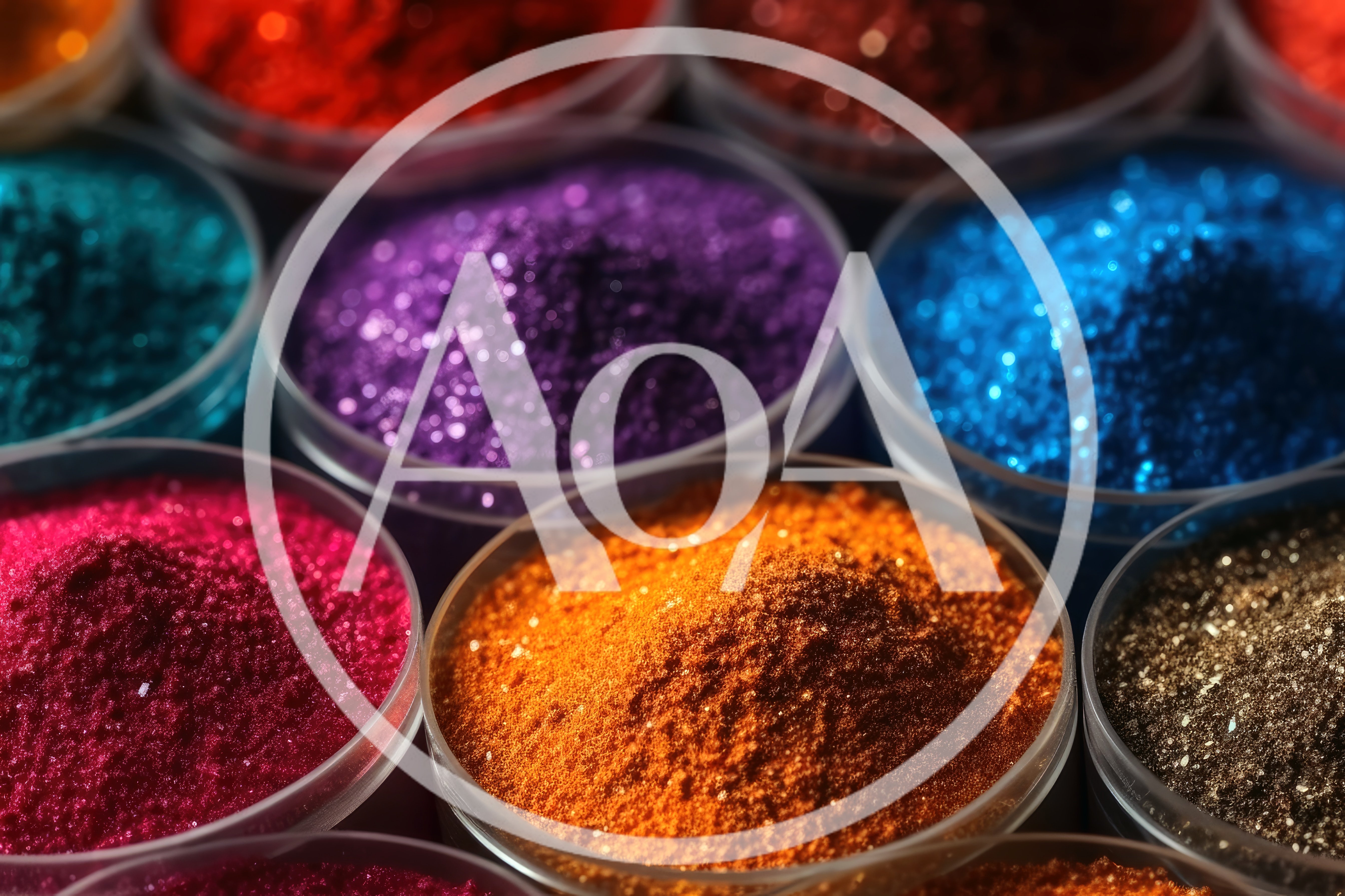 Assorted Colors Of Cosmetic Glitter Pigment Powder