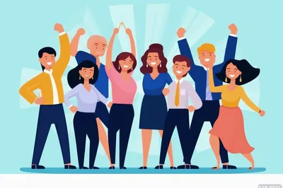 Diverse Group Of Happy Professionals Celebrating Success