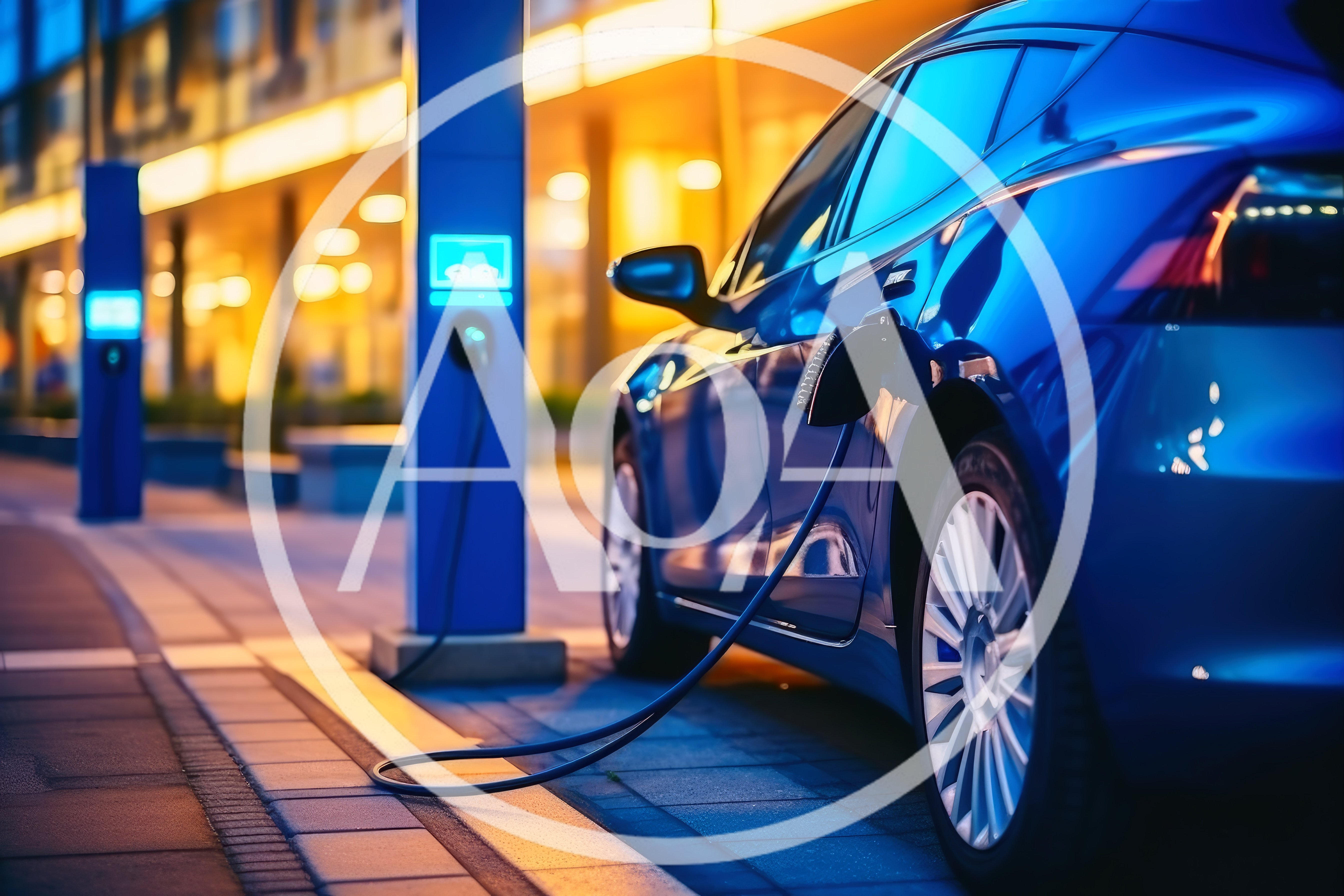 Electric Vehicle Charging At A Modern Urban Station