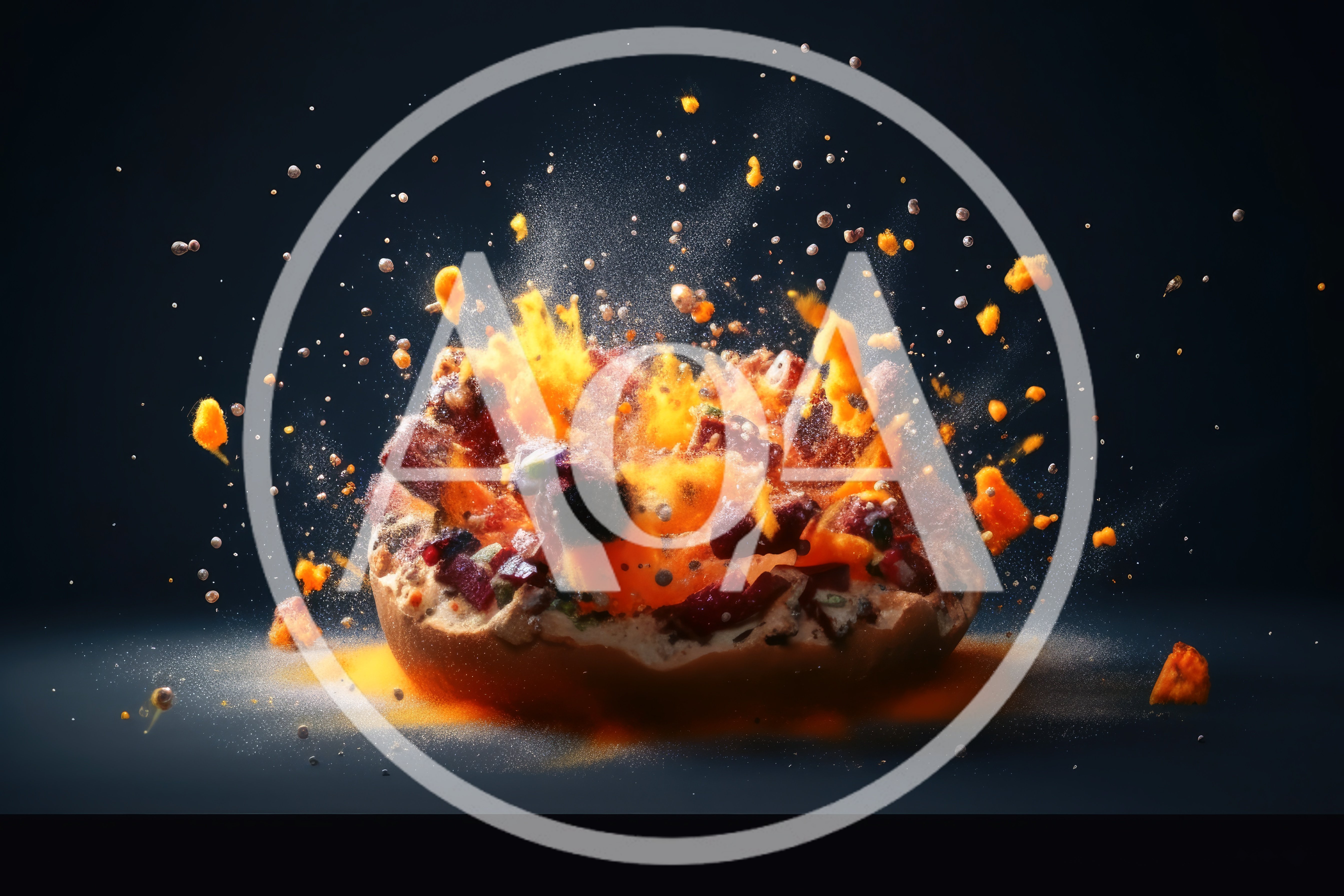 Exploding Food Dish With Vibrant Spices And Ingredients
