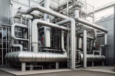 Industrial Chemical Processing Plant Piping Infrastructure