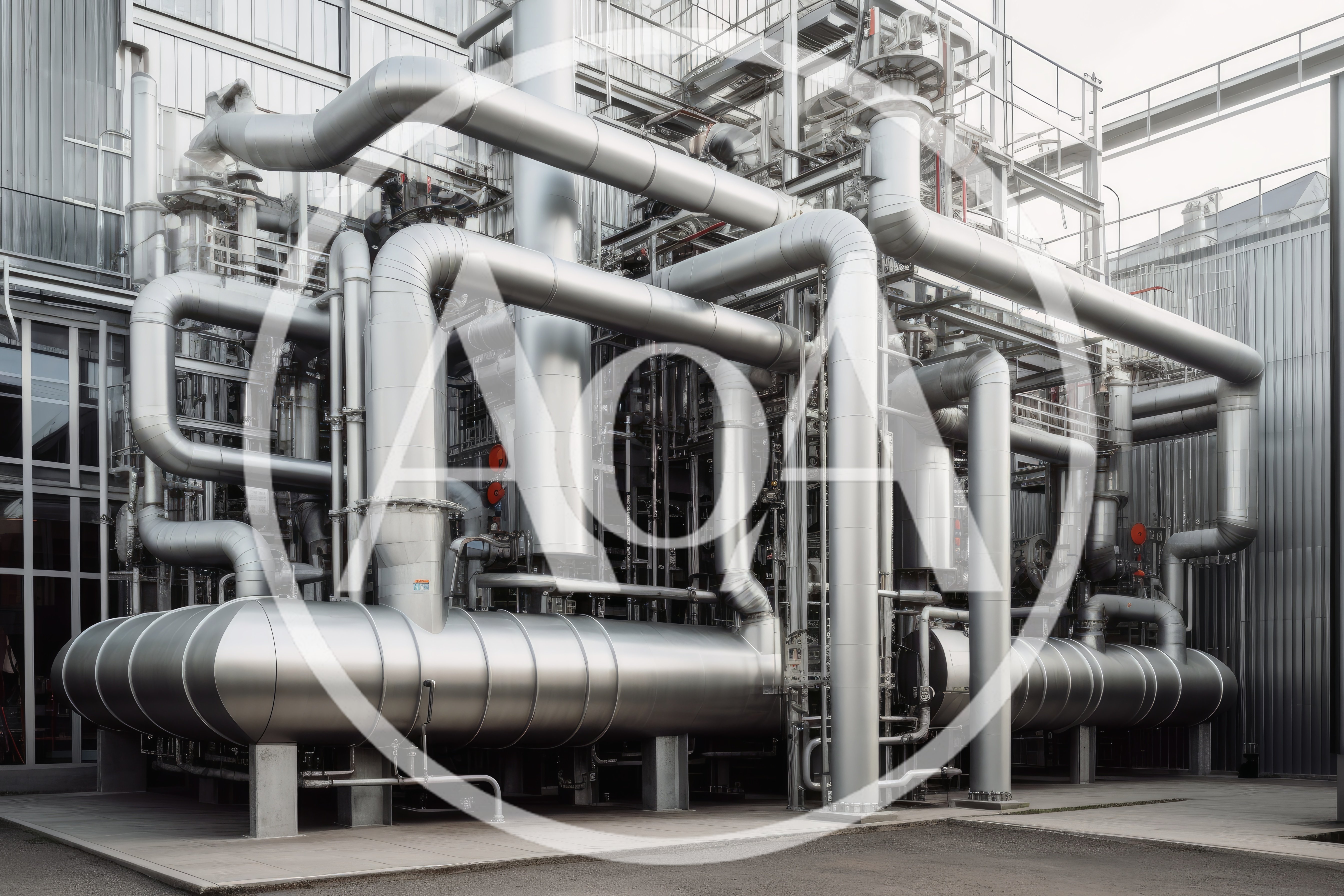 Industrial Chemical Processing Plant Piping Infrastructure