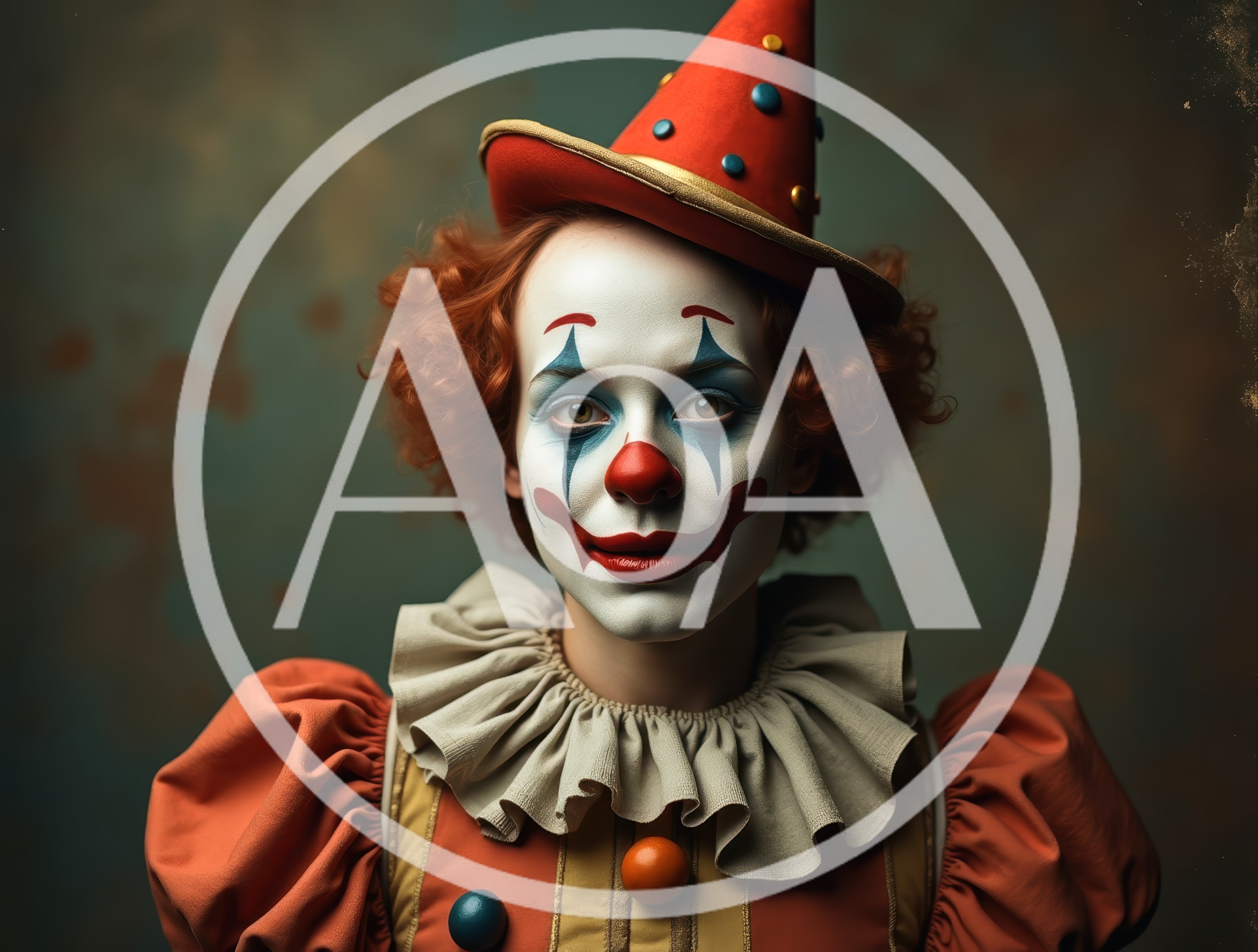 Portrait Of A Professional Clown In Vintage Costume