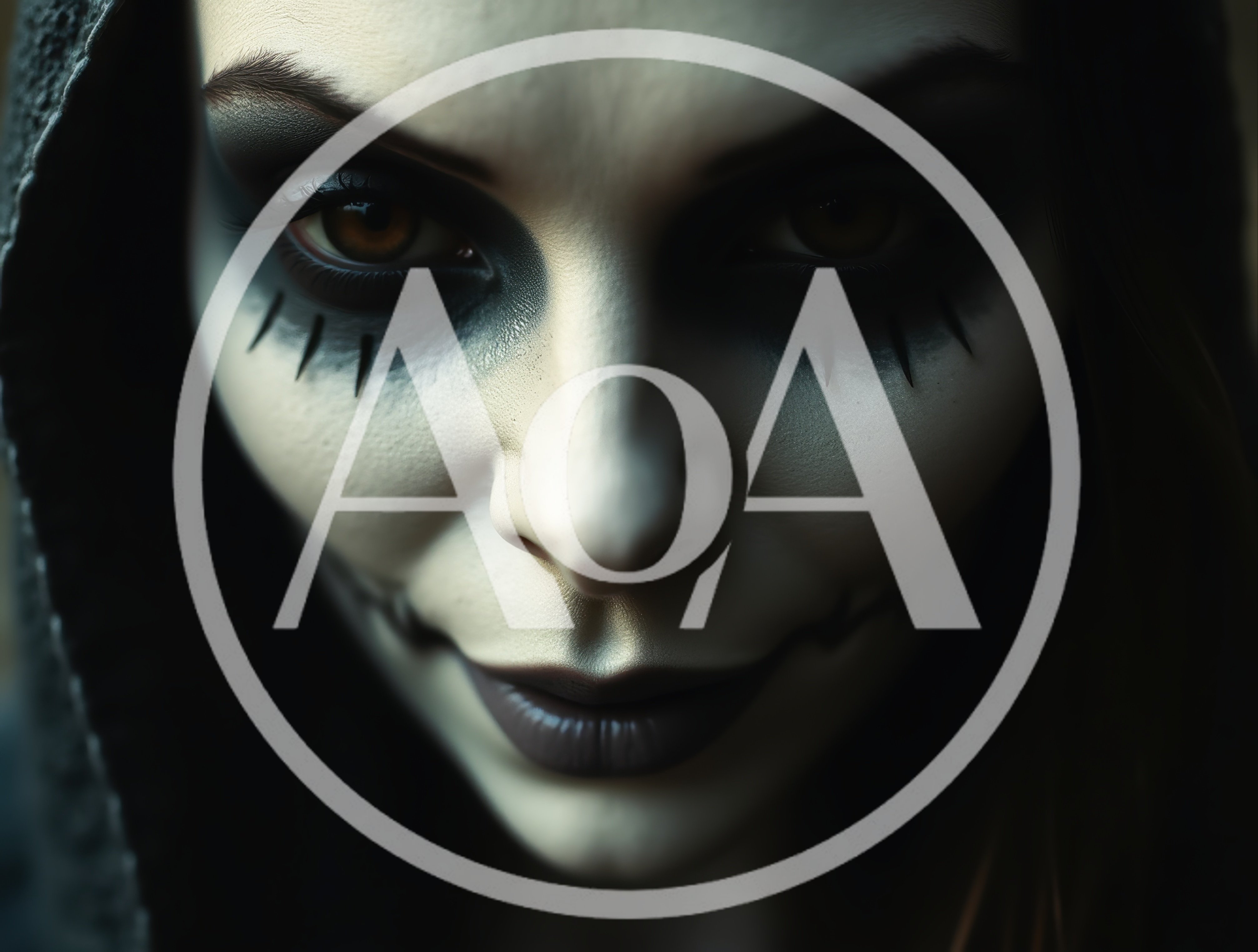 Close Up Portrait Of A Woman With Gothic Makeup