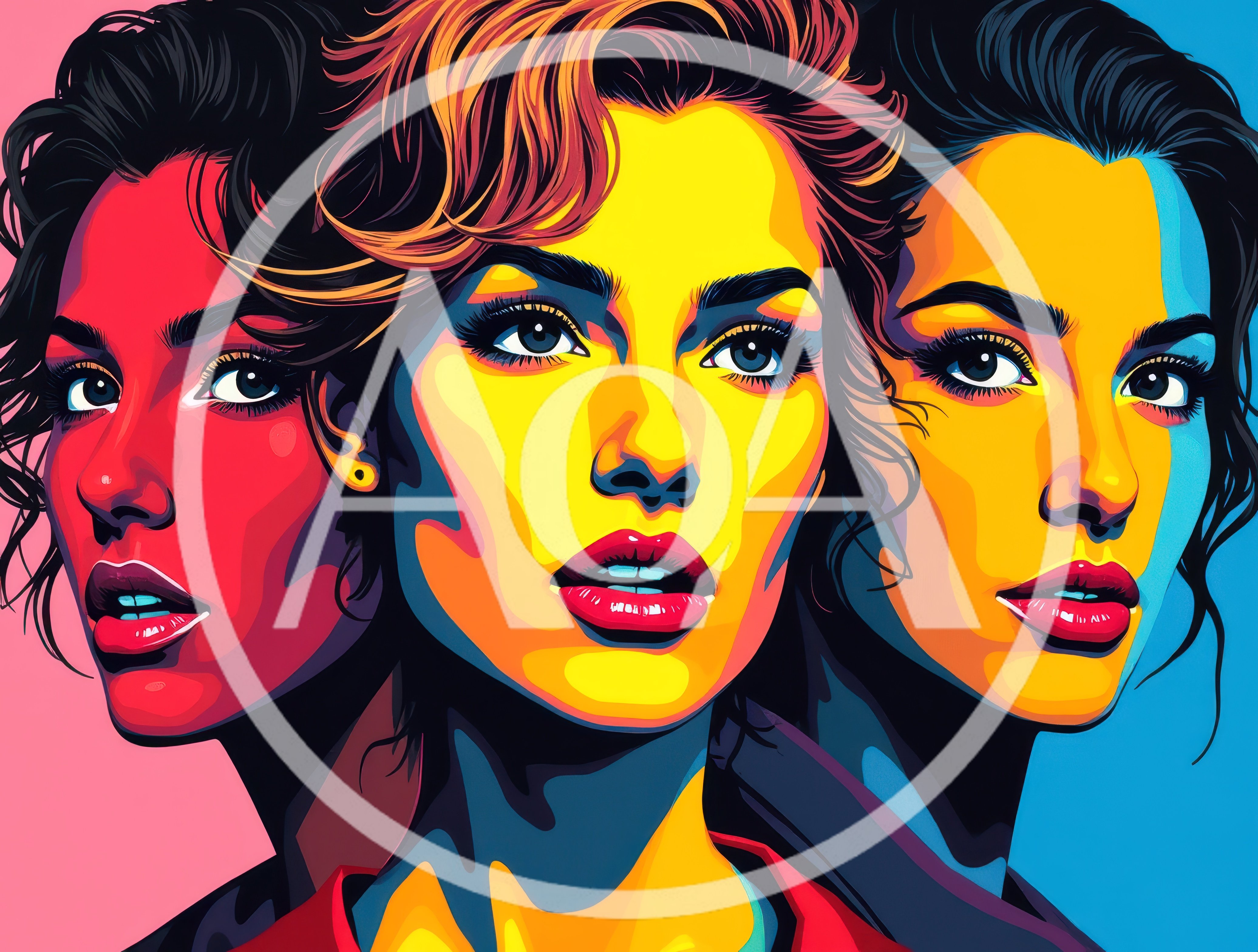 Pop Art Portrait Of Three Women