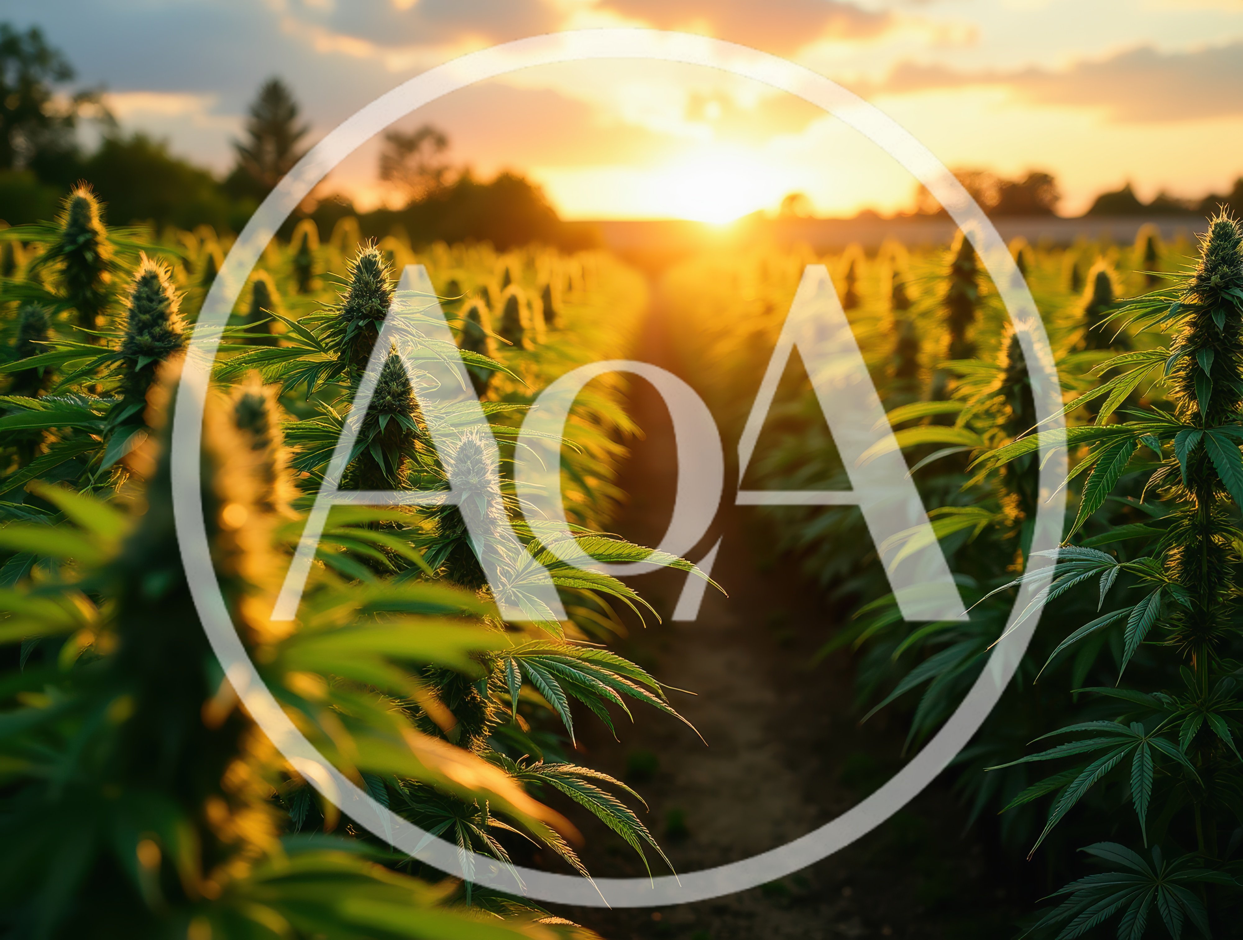 Cannabis Field at Sunset