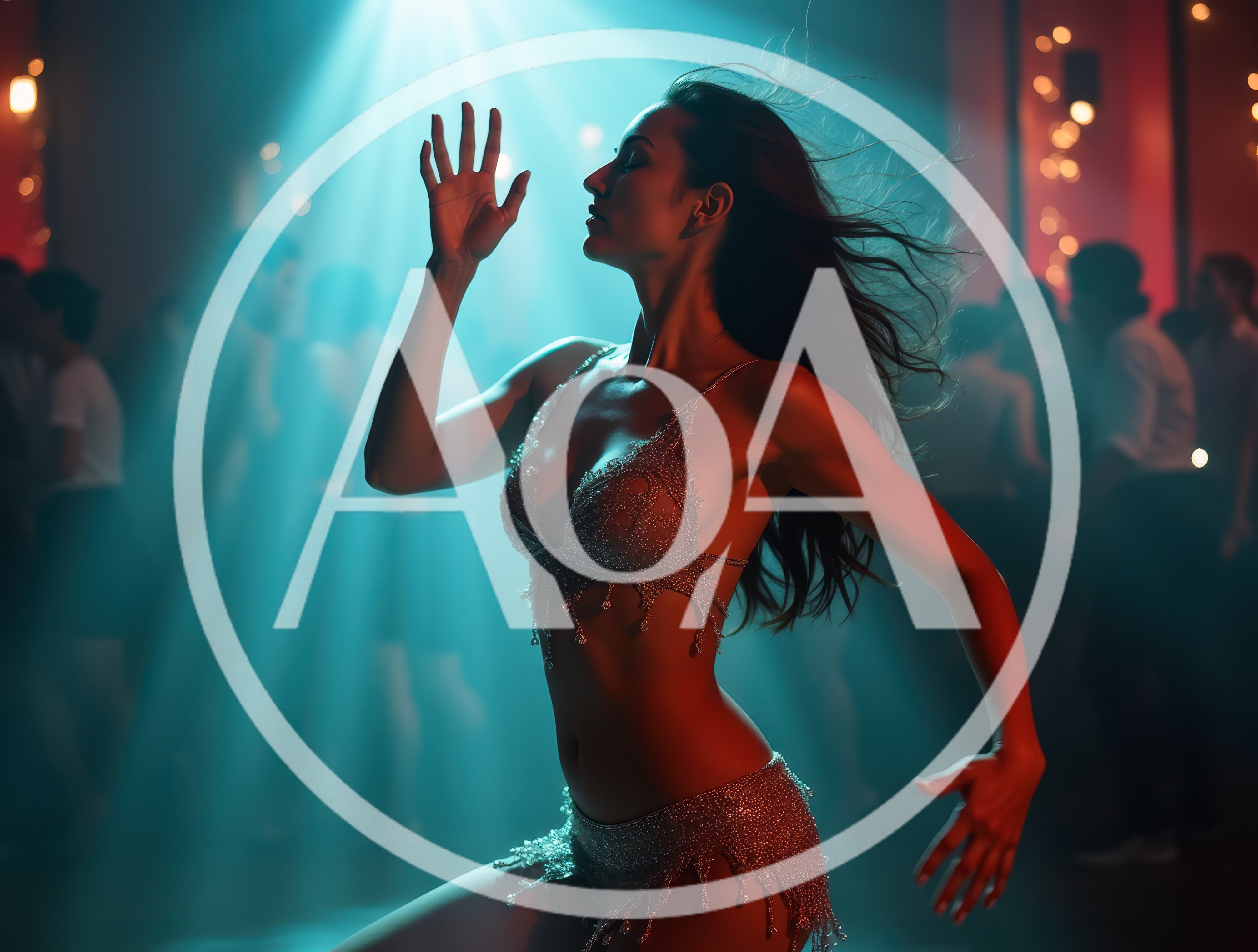 Woman Dancing In A Glittering Outfit At A Nightclub