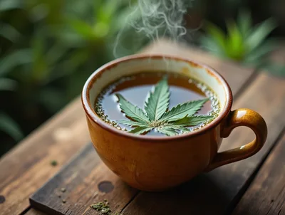 Cannabis Infused Tea In A Ceramic Mug