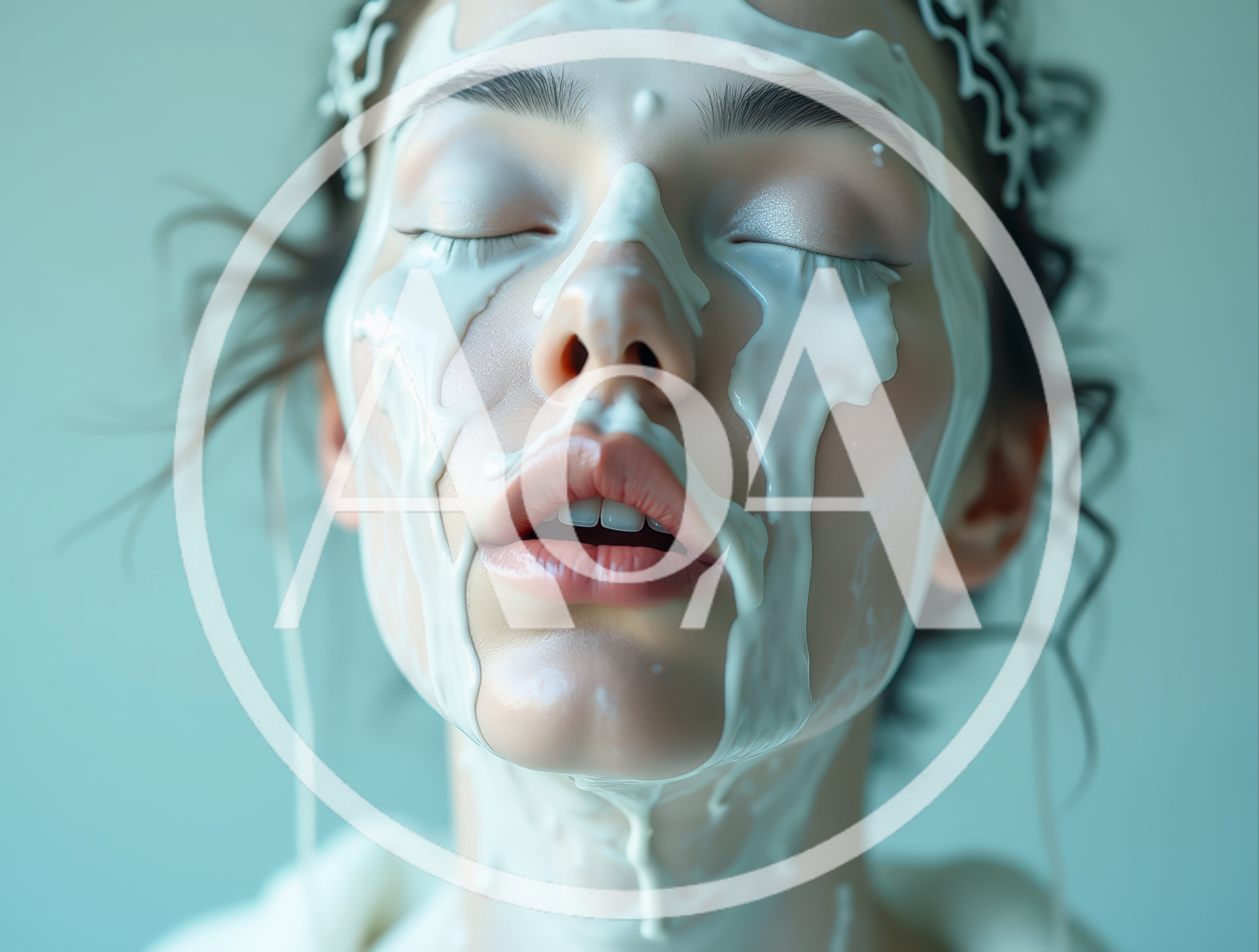 Woman With White Cream Mask On Face