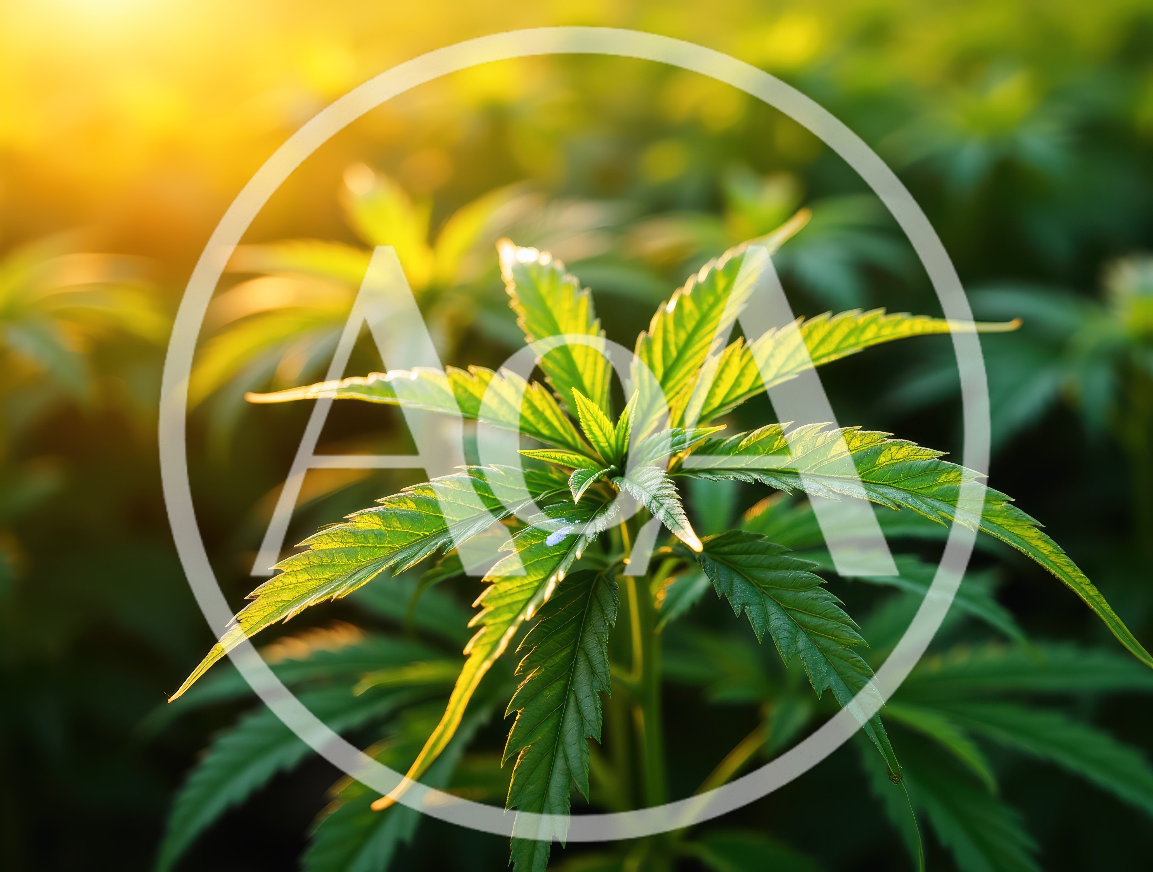 Cannabis Plant Growing in Sunlight