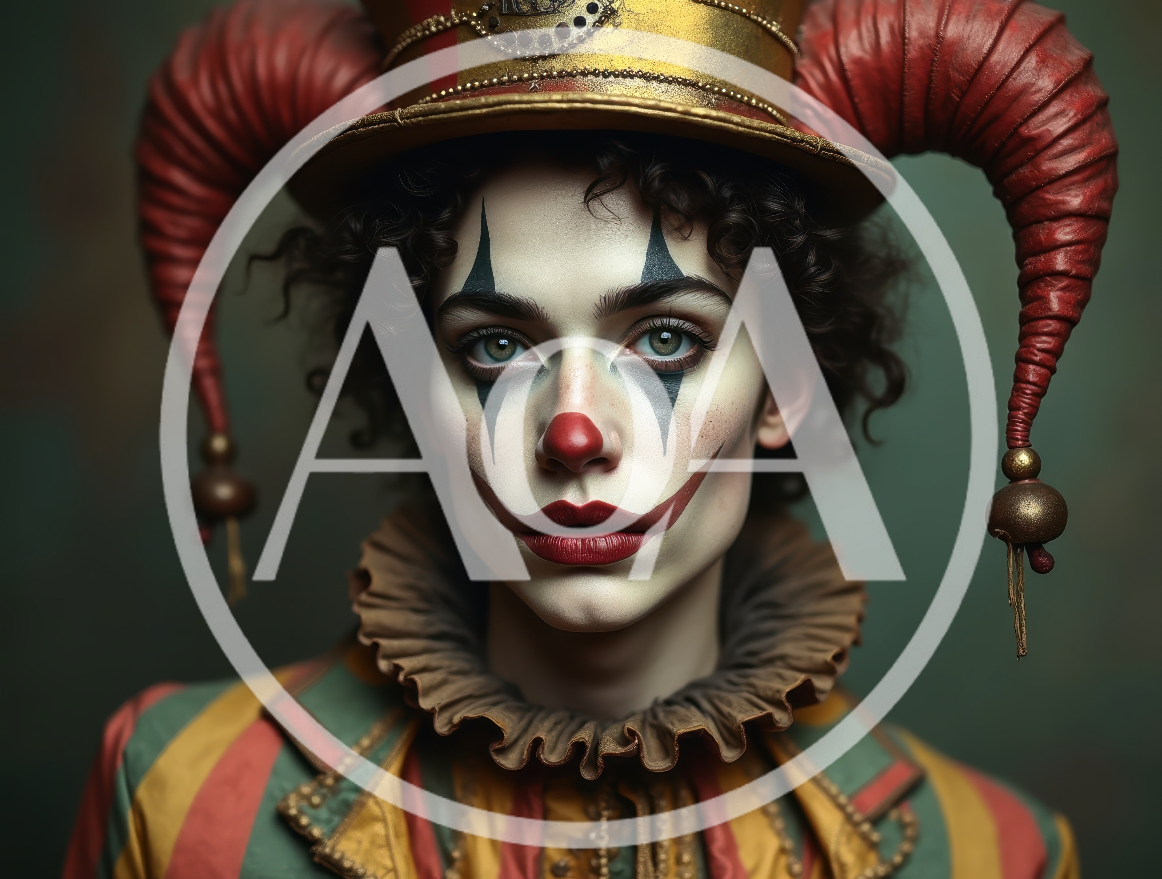 Portrait Of A Mysterious Jester In Vintage Costume