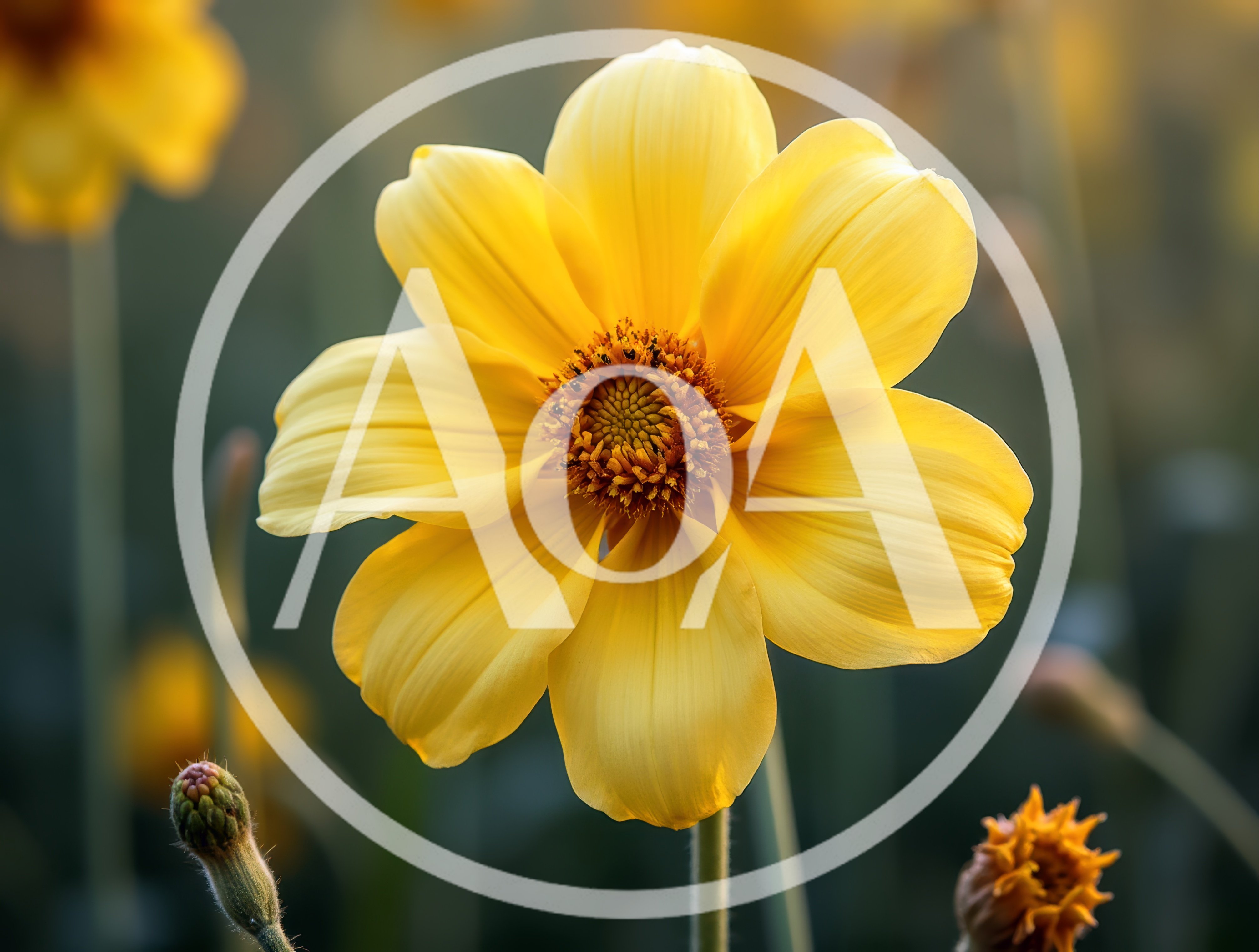 Single Vibrant Yellow Coreopsis Flower in Garden