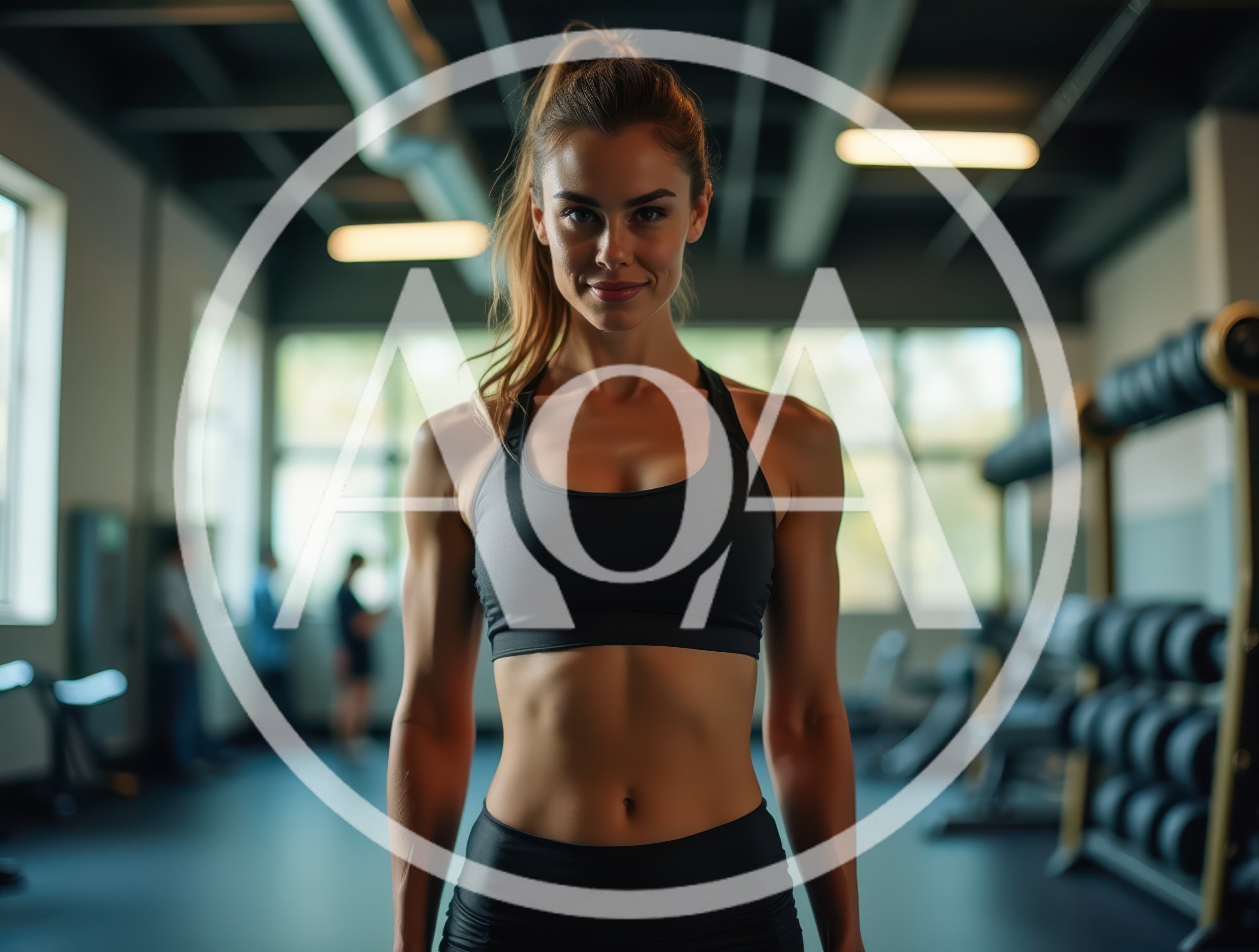 Fit Woman Standing Confidently In A Modern Gym