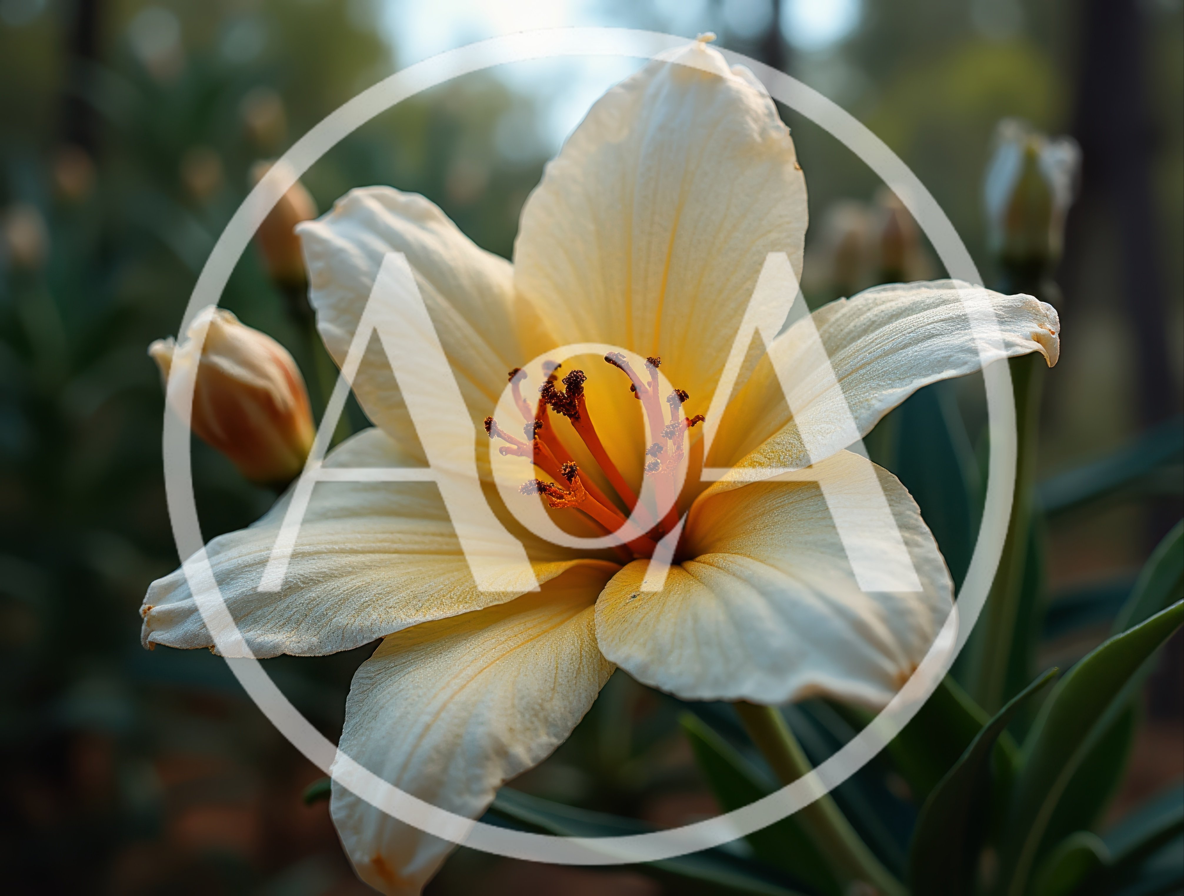 Close Up Of A Blooming Pale Yellow Lily