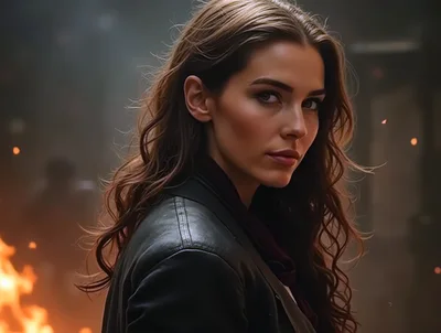Portrait Of A Woman In A Leather Jacket