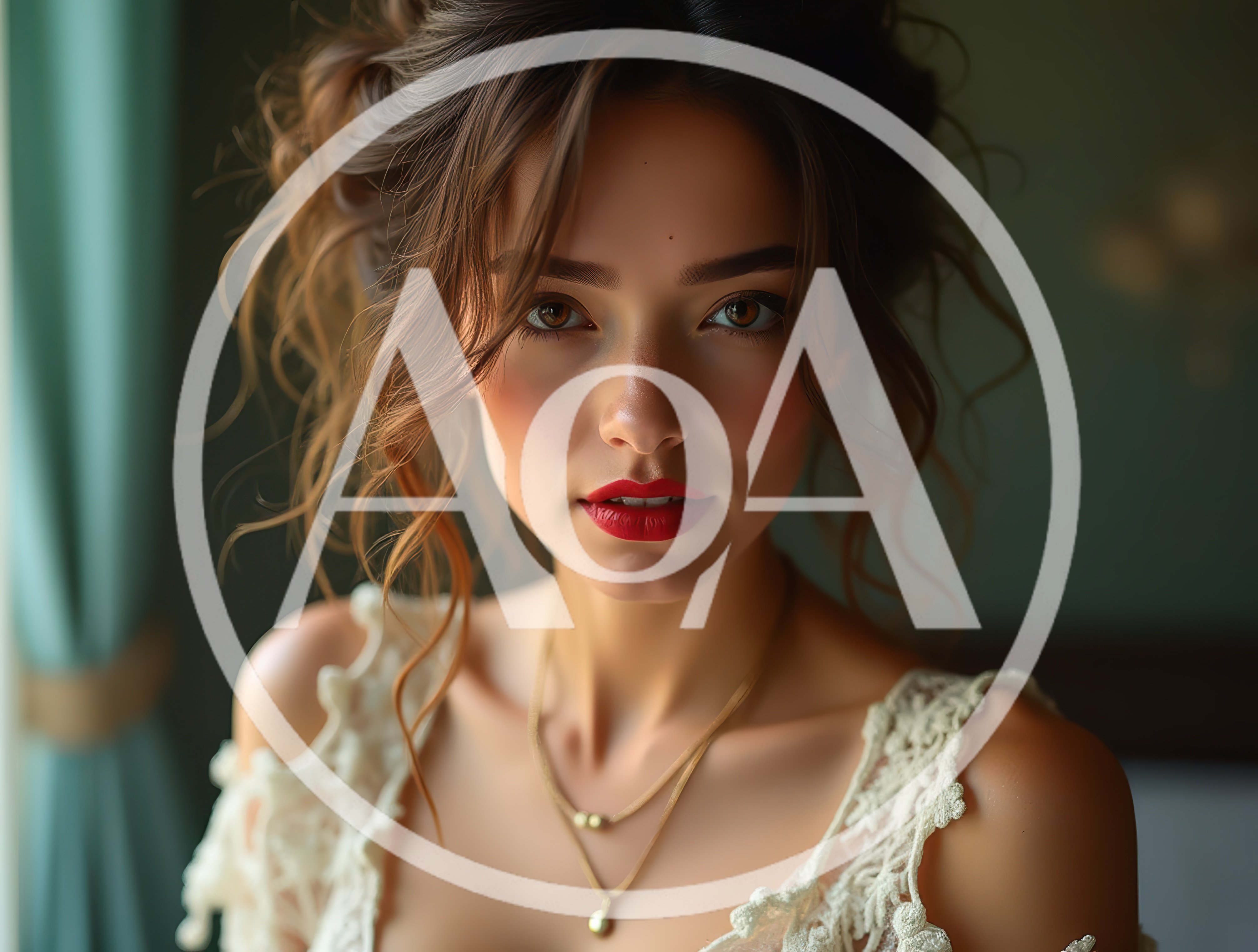 Portrait Of A Beautiful Woman With Elegant Hairstyle