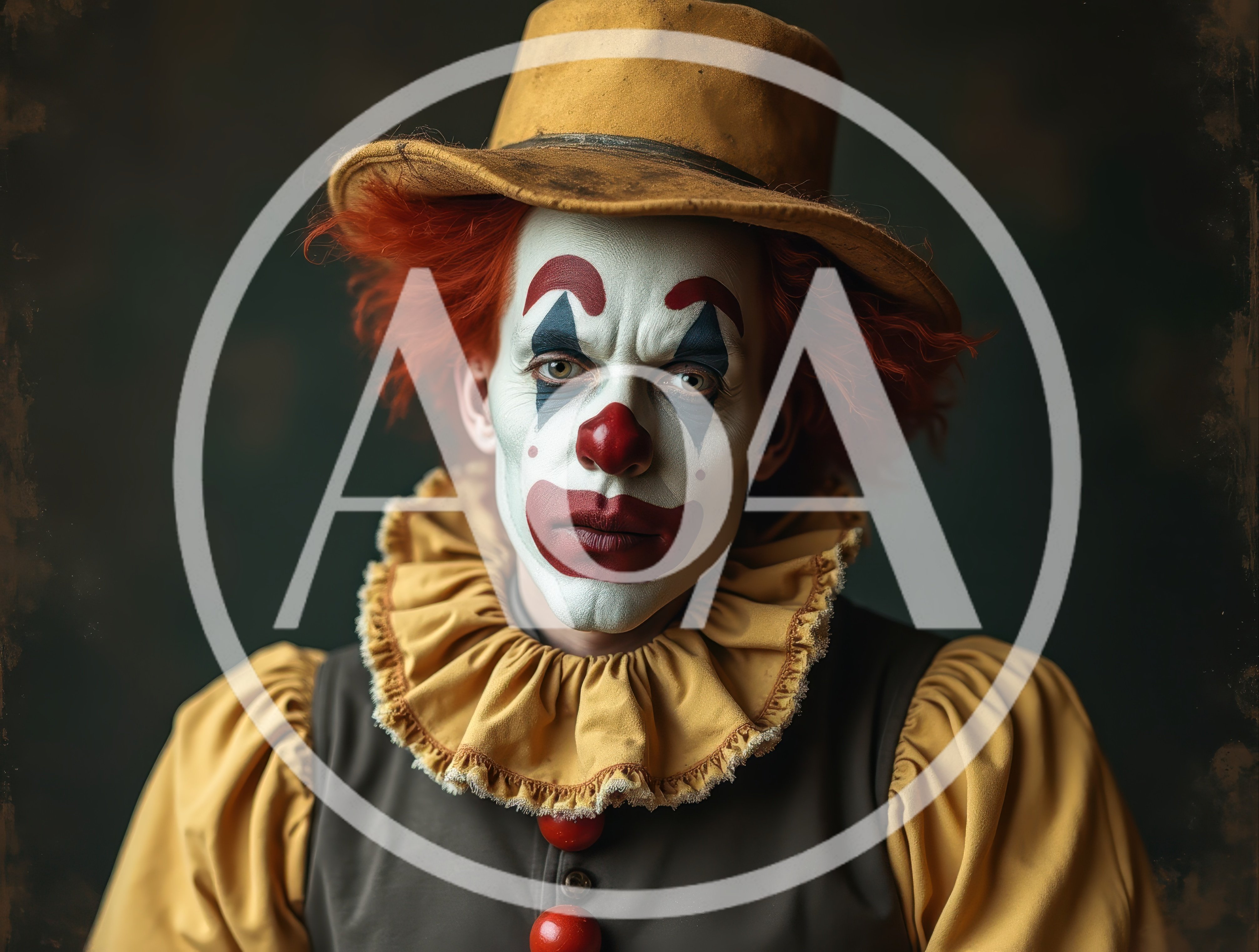 Portrait Of A Creepy Vintage Style Clown
