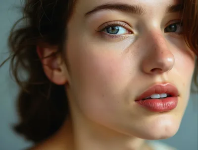 Close Up Portrait Of A Young Woman